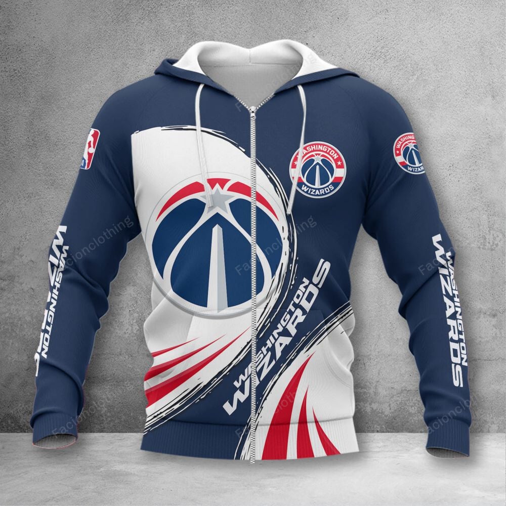 Sportswearmerch Washington Wizards NBA Personalized Zip Hoodie For Fan