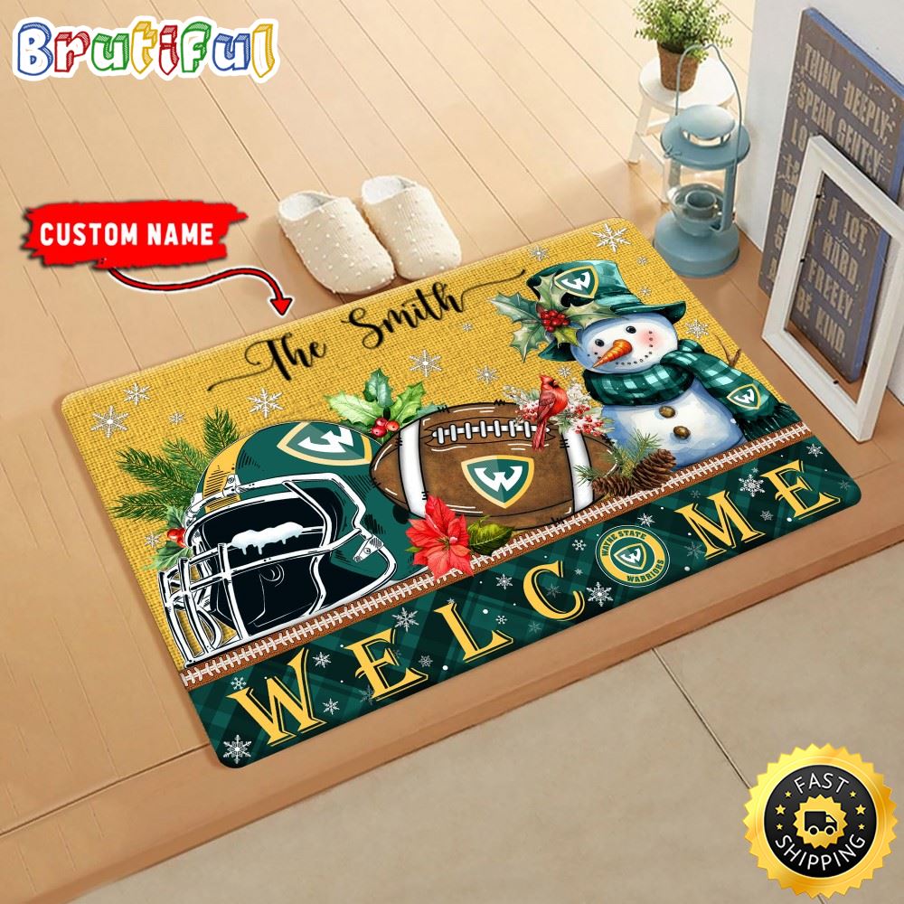 Sportswearmerch Wayne State Warriors NCAA Christmas Doormat For Fan