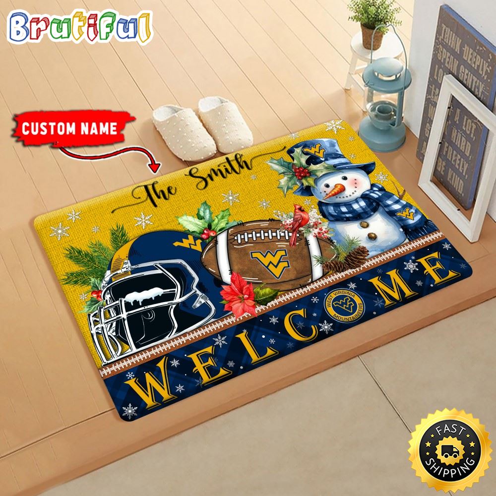 Sportswearmerch West Virginia Mountaineers NCAA Christmas Doormat For Fan