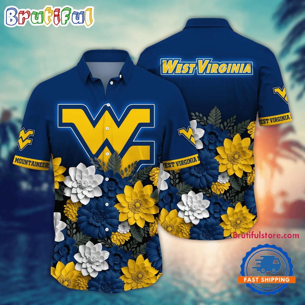 Sportswearmerch West Virginia Mountaineers NCAA Flower Summer Beach Personalized Hawaiian Shirt For Fan