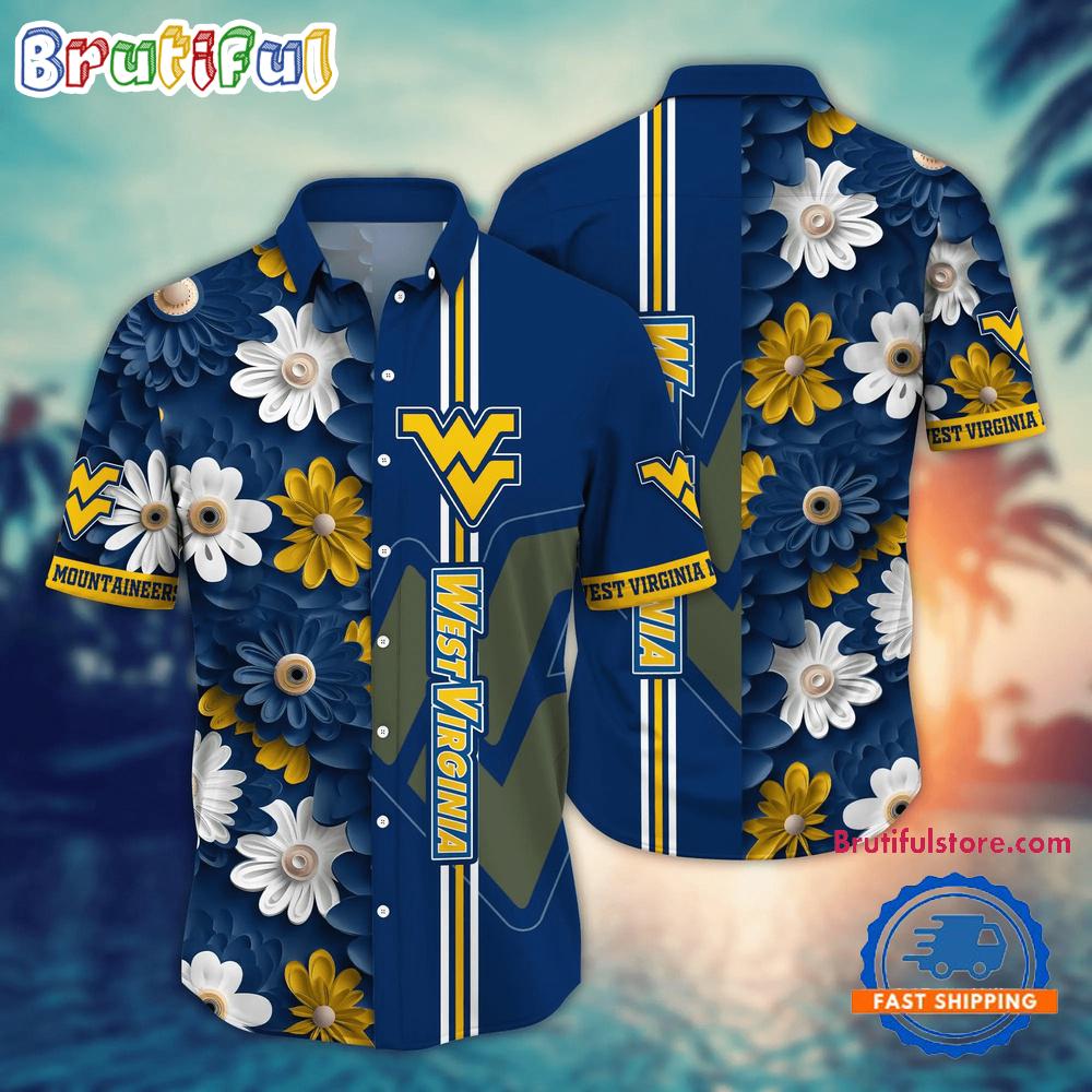 Sportswearmerch West Virginia Mountaineers NCAA Flower Summer Personalized Hawaiian Shirt For Fan