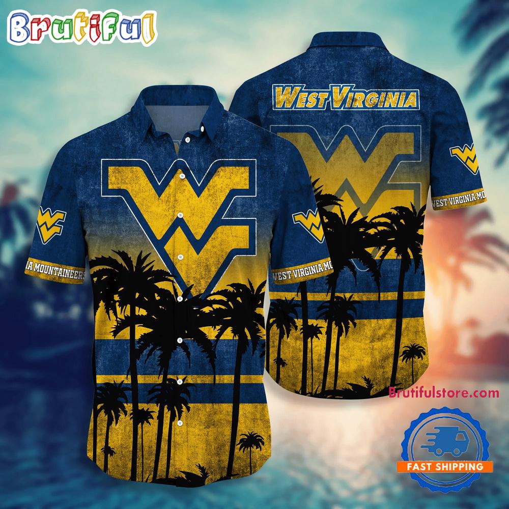 Sportswearmerch West Virginia Mountaineers NCAA Palm Tree Tropical Summer Beach Hawaiian Shirt For Fan