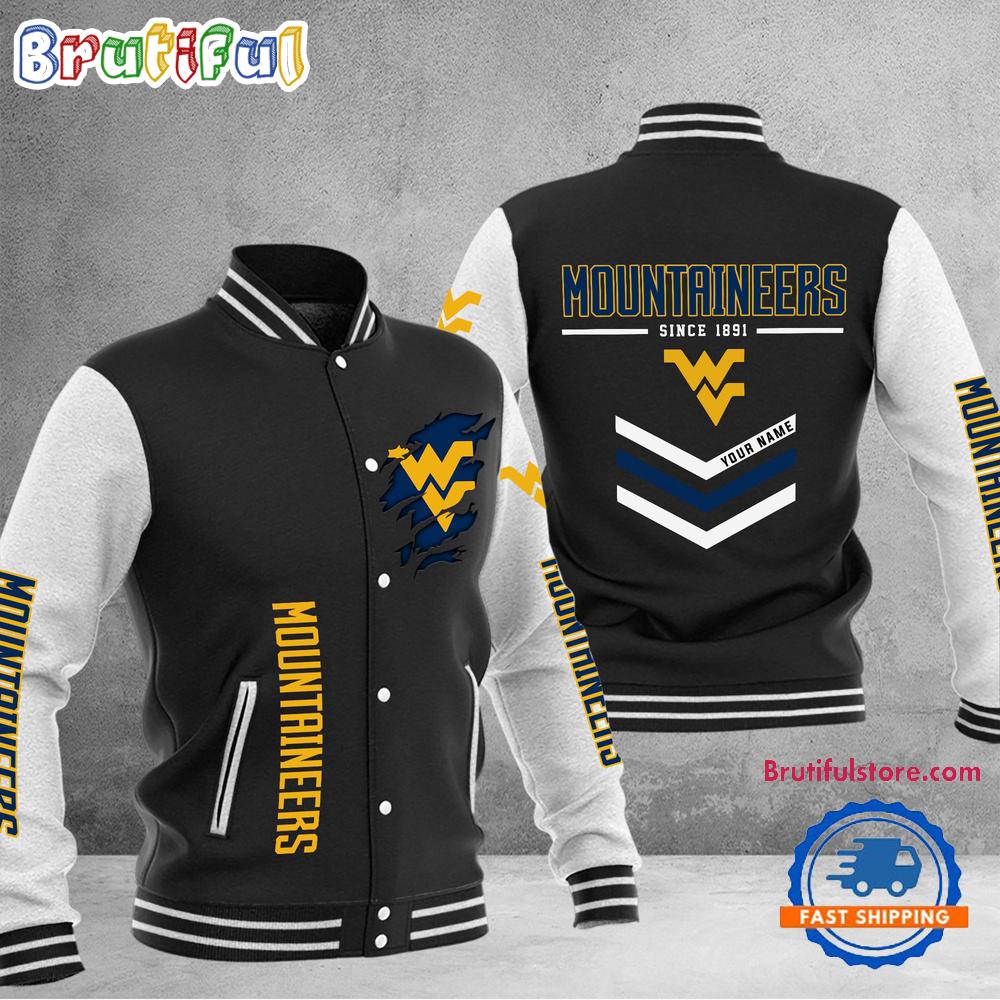 Sportswearmerch West Virginia Mountaineers NCAA Personalized Personalized Baseball Jacket For Fan