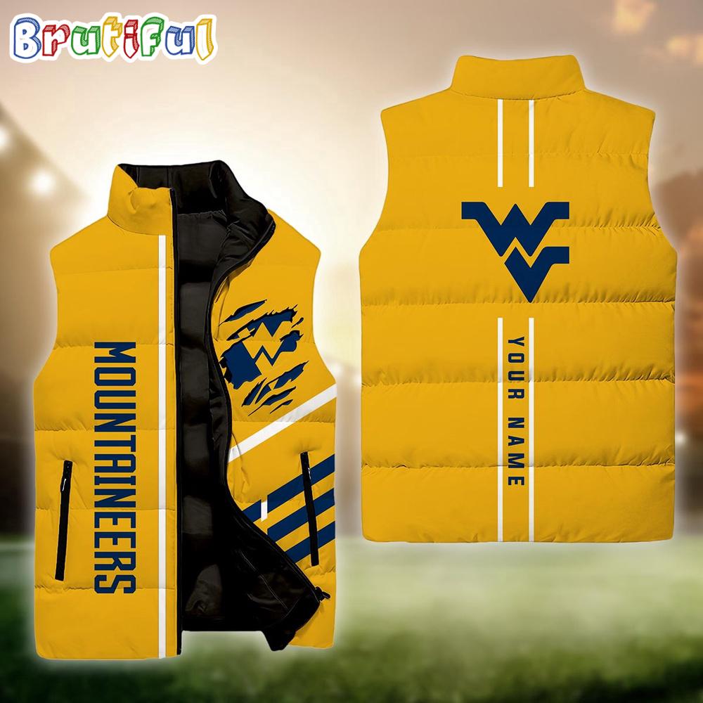 Sportswearmerch West Virginia Mountaineers NCAA Personalized Sleeveless Down Puffer Jacket For Fan