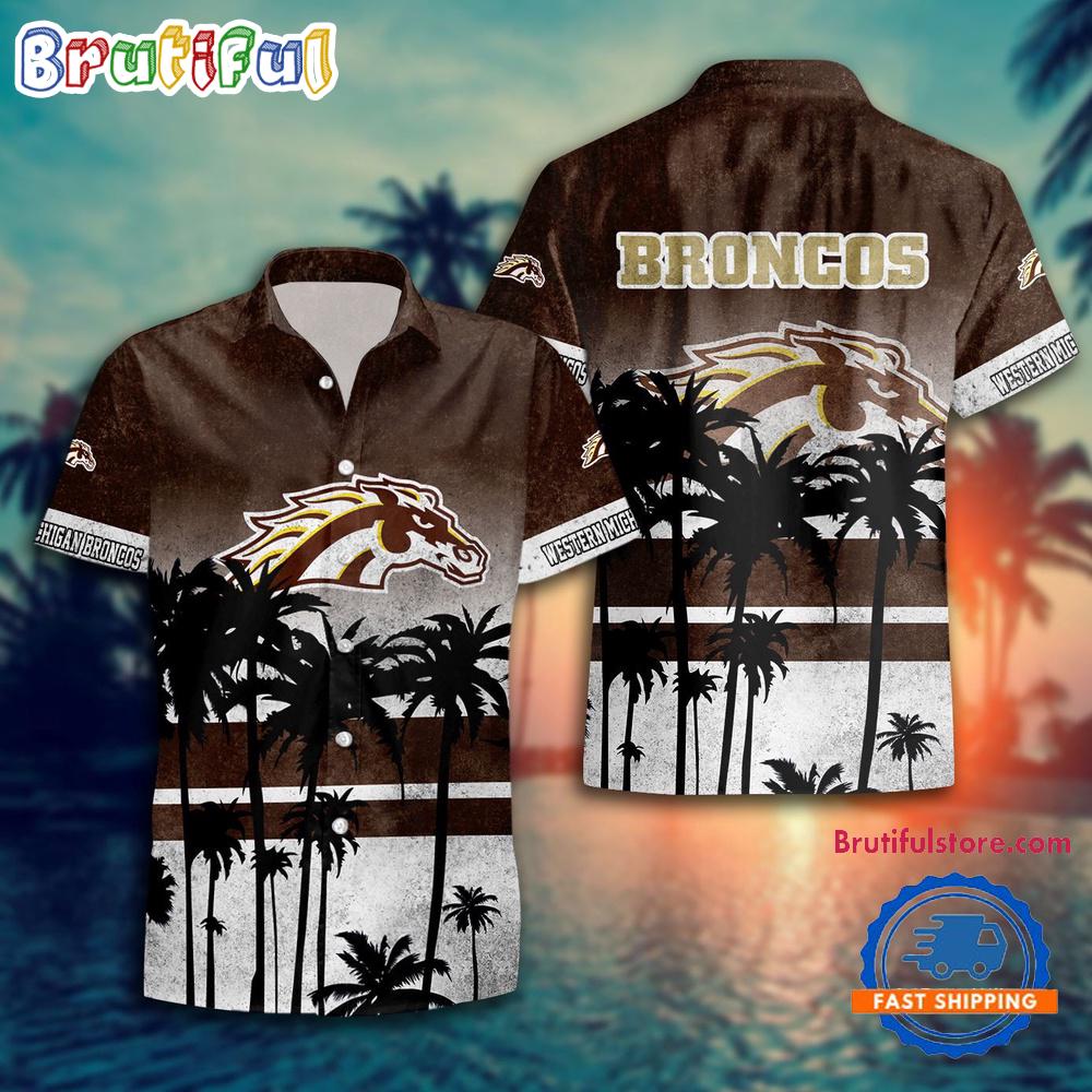 Sportswearmerch Western Michigan Broncos Palm Tree Tropical Summer Beach Hawaiian Shirt For Fan