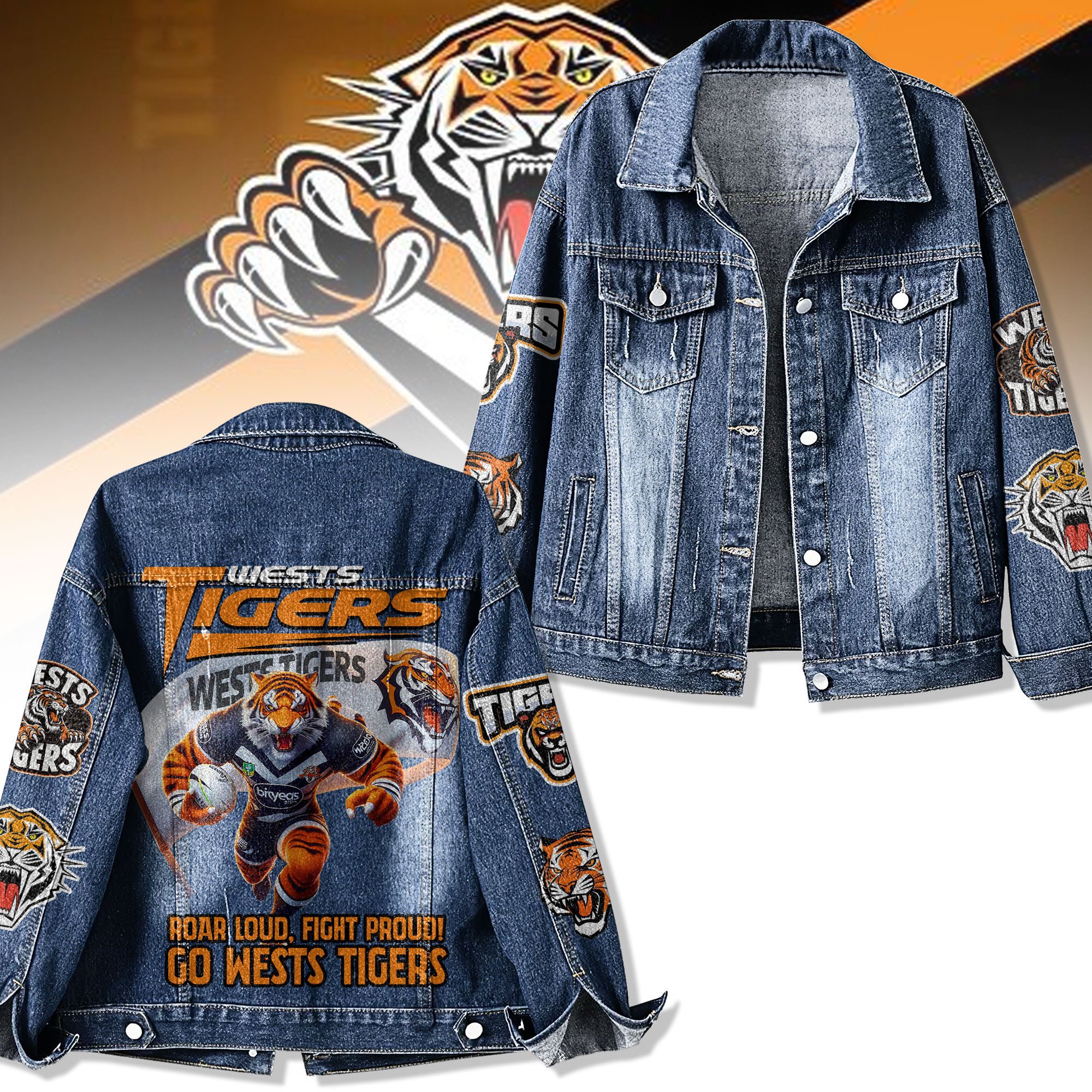 Sportswearmerch Wests Tigers Denim Jacket Gift For Fans
