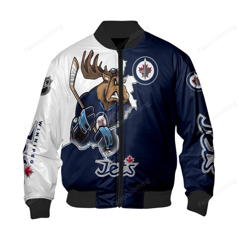 Sportswearmerch Winnipeg Jets NHL Personalized Bomber Jacket For Fan