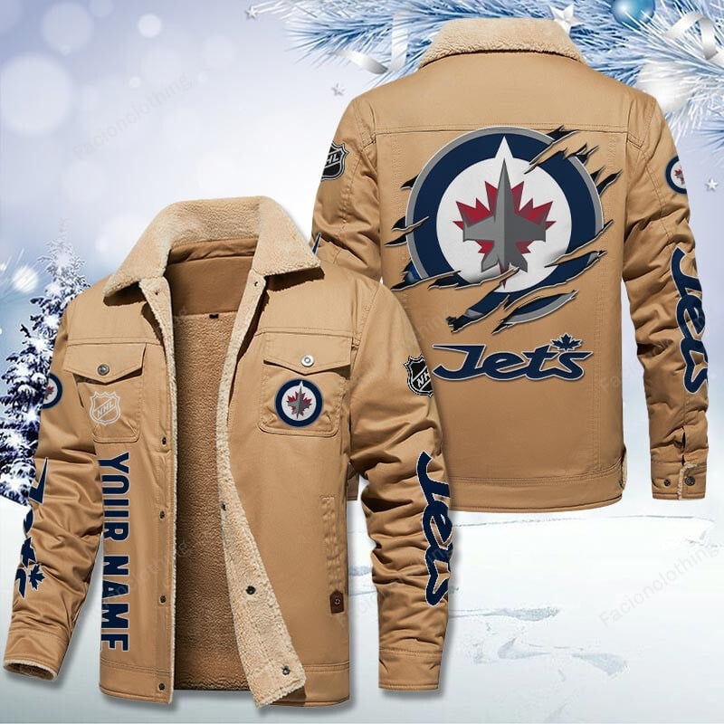 Sportswearmerch Winnipeg Jets NHL Personalized Cotton Jacket For Fan