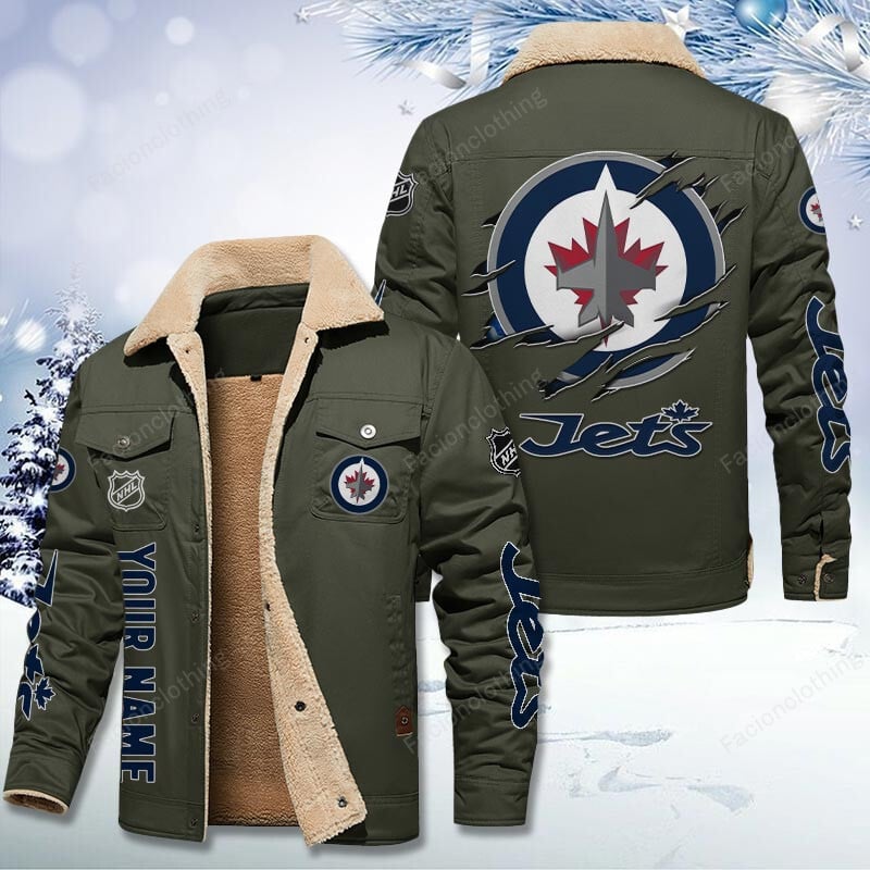 Sportswearmerch Winnipeg Jets NHL Personalized Cotton Jacket For Fan