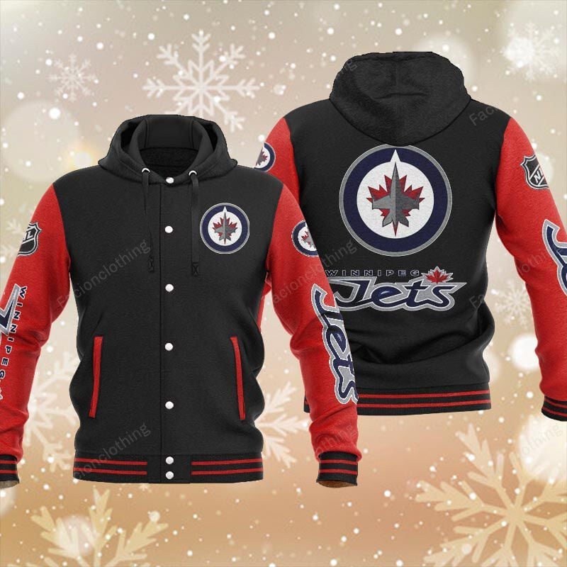 Sportswearmerch Winnipeg Jets NHL Personalized Hooded Baseball Jacket For Fan