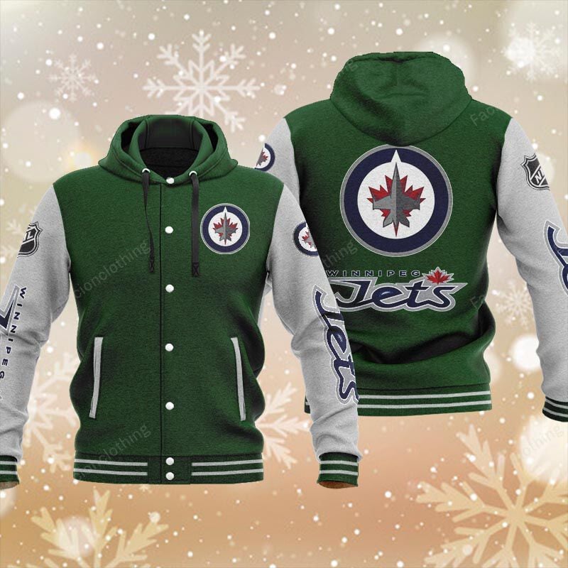 Sportswearmerch Winnipeg Jets NHL Personalized Hooded Baseball Jacket For Fan