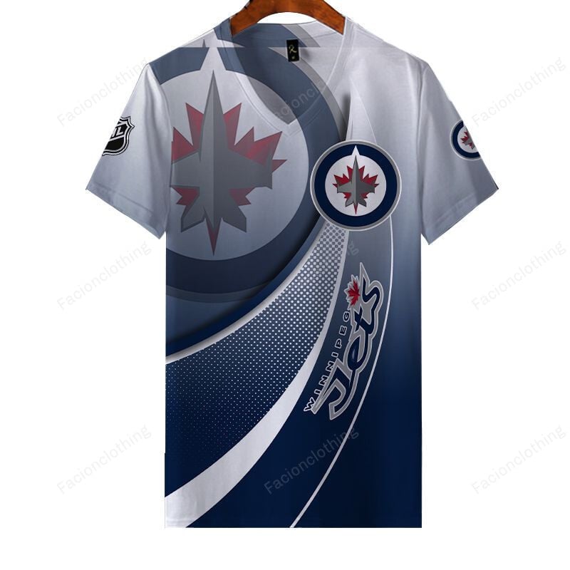 Sportswearmerch Winnipeg Jets NHL Personalized V-neck Women T-shirt For Fan