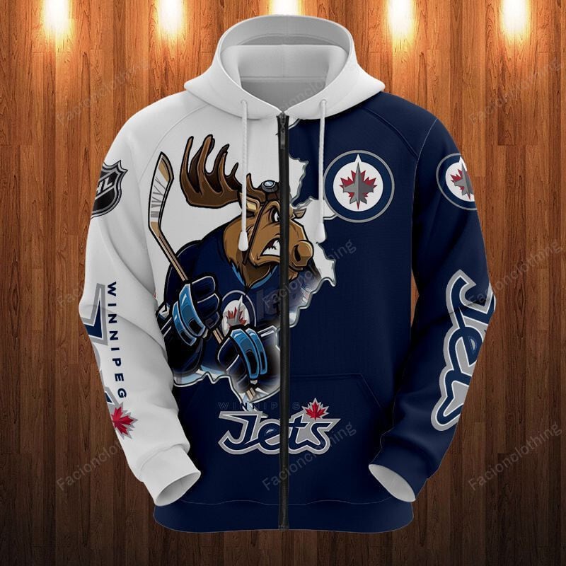 Sportswearmerch Winnipeg Jets NHL Personalized Zip Hoodie For Fan