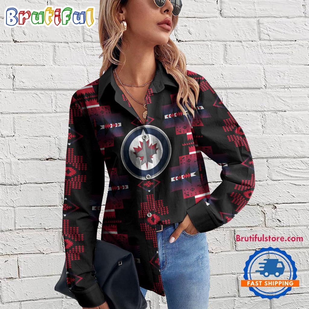 Sportswearmerch Winnipeg Jets NHL Special Native American Women's Casual Shirt For Fan