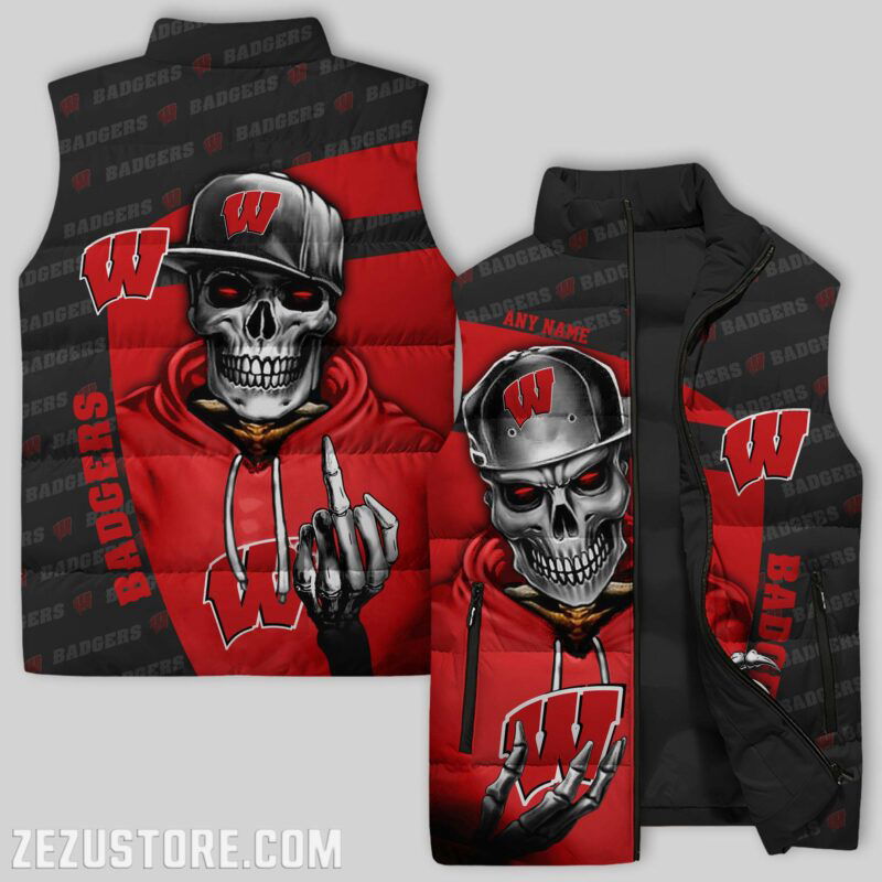 Sportswearmerch Wisconsin Badgers NCAA Sleeveless Puffer Jacket For Fans