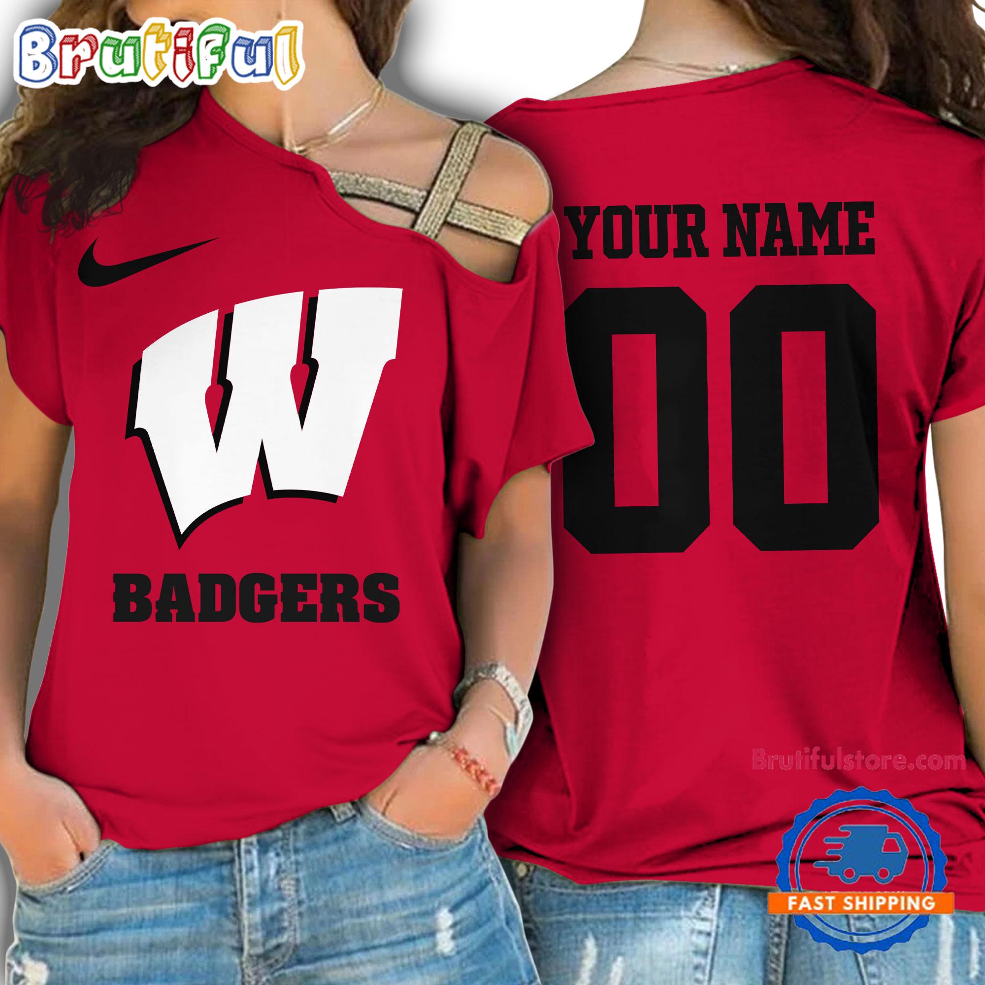 Sportswearmerch Wisconsin Badgers NCAA Strapless Sleeve Short For Fan