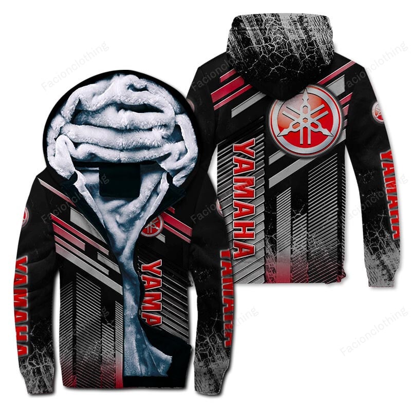 Sportswearmerch Yamaha Motorcycle Personalized Zip Hoodie Velvet Hoodie For Fan