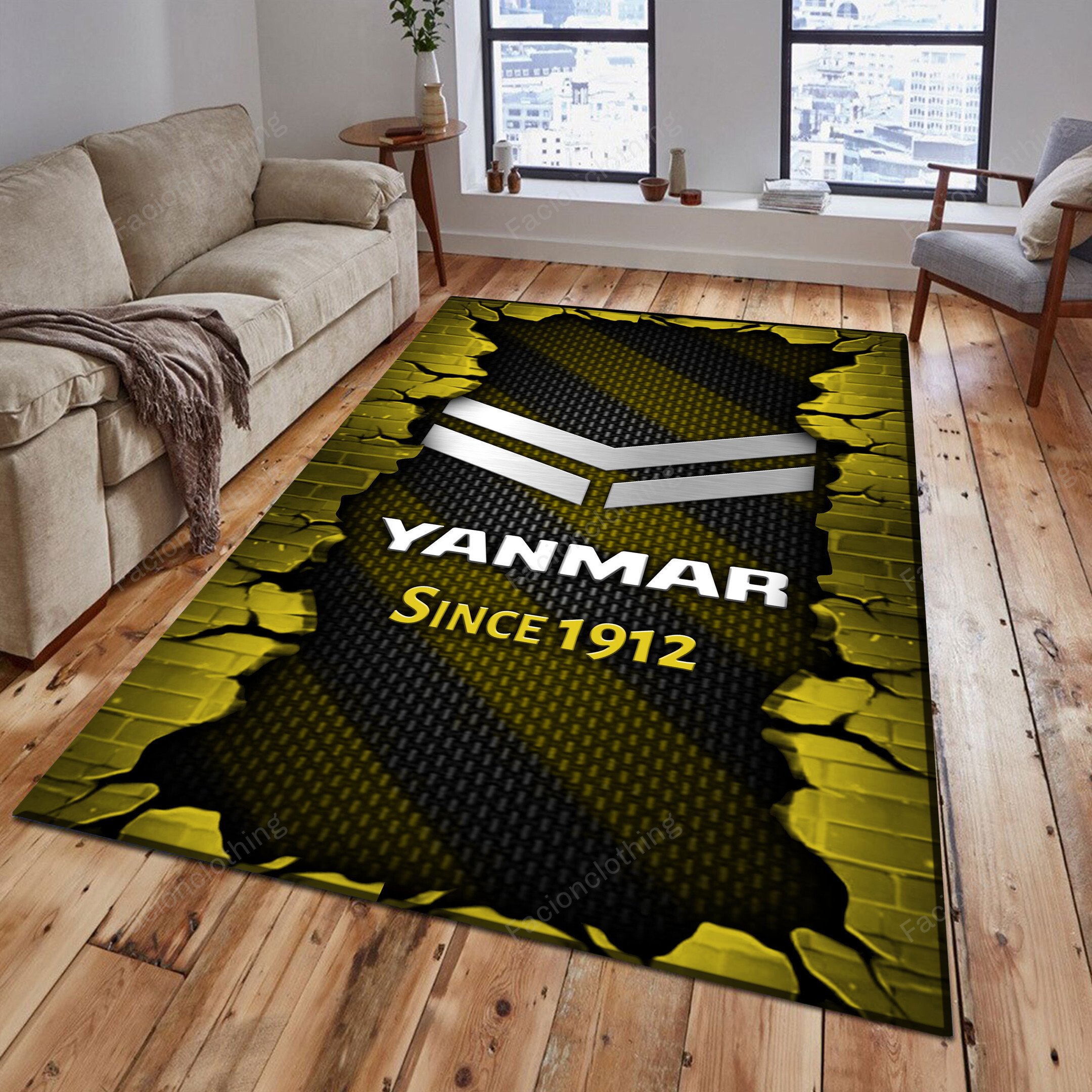 Sportswearmerch Yanmar Tractor Personalized Rug For Fan