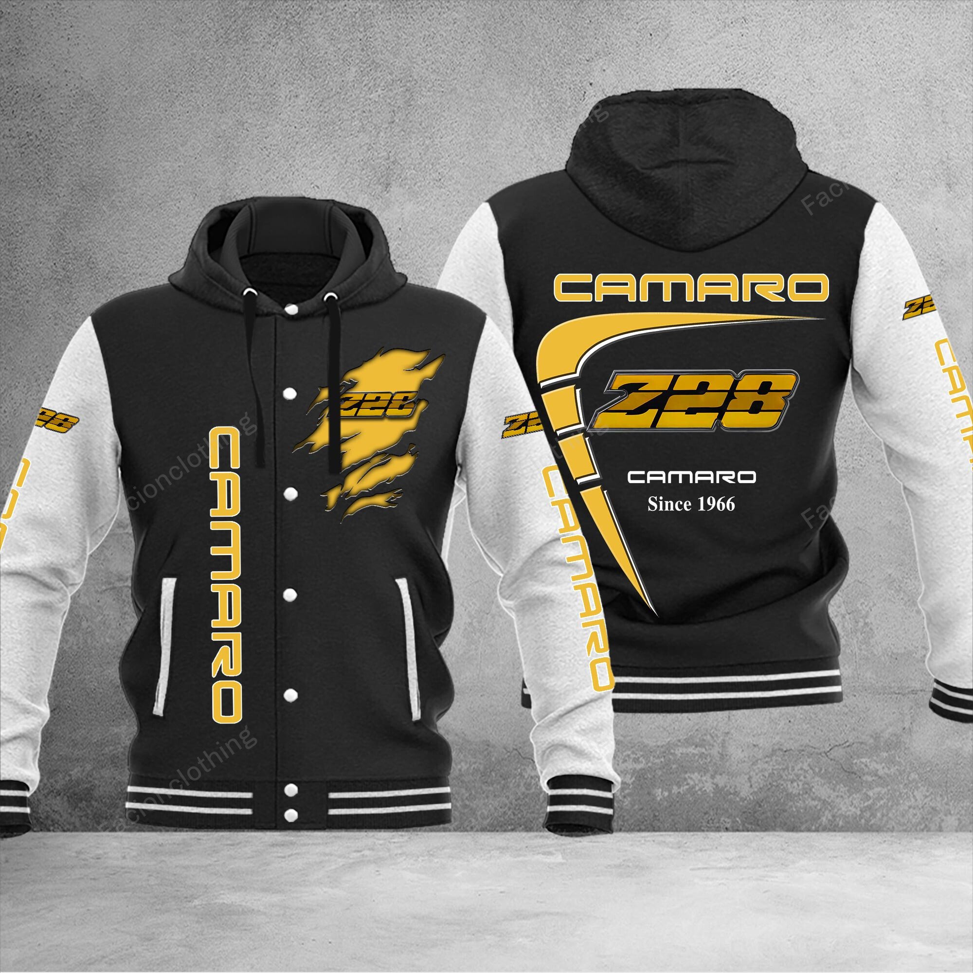 Sportswearmerch Z28 Camaro Car Personalized Hooded Baseball Jacket For Fan