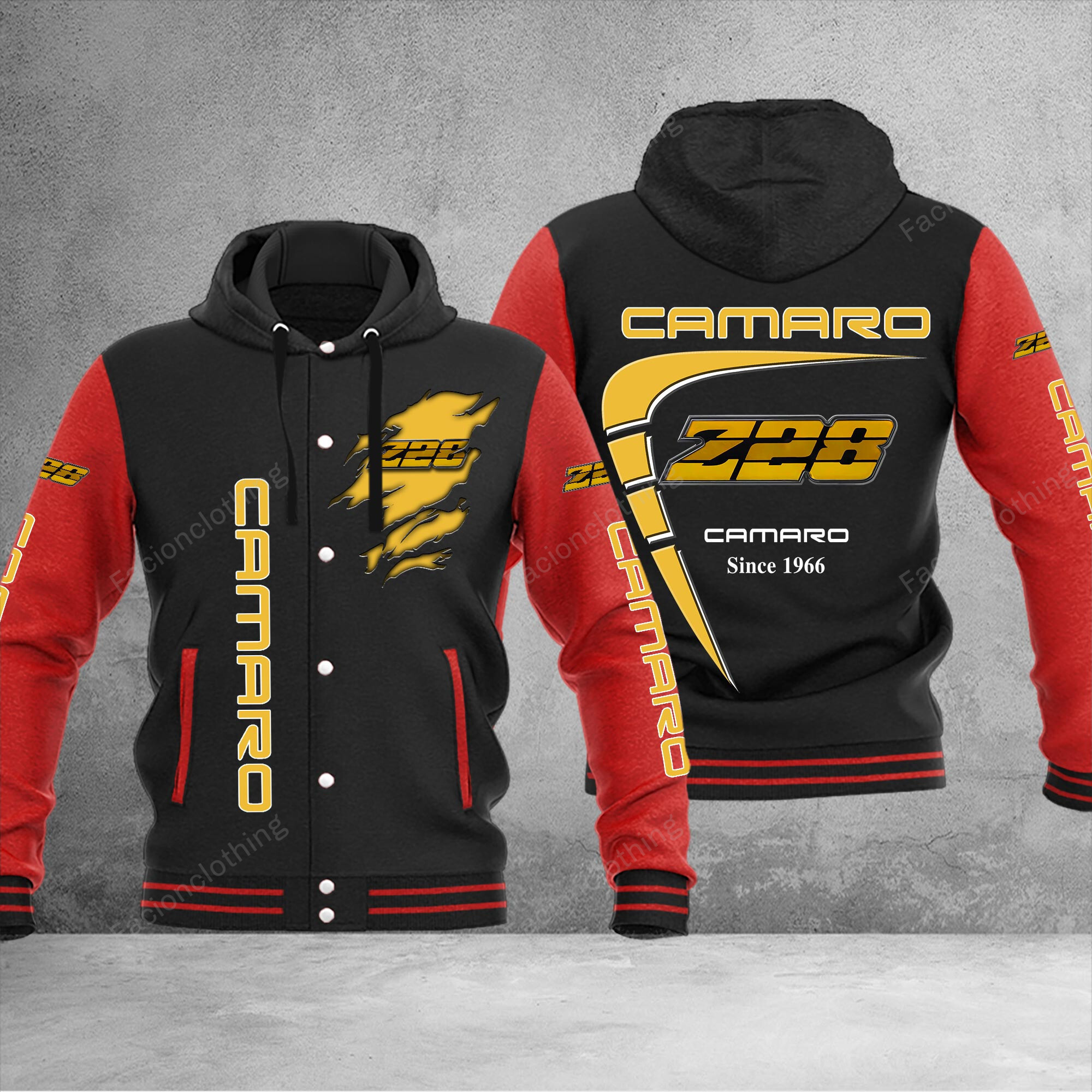 Sportswearmerch Z28 Camaro Car Personalized Hooded Baseball Jacket For Fan