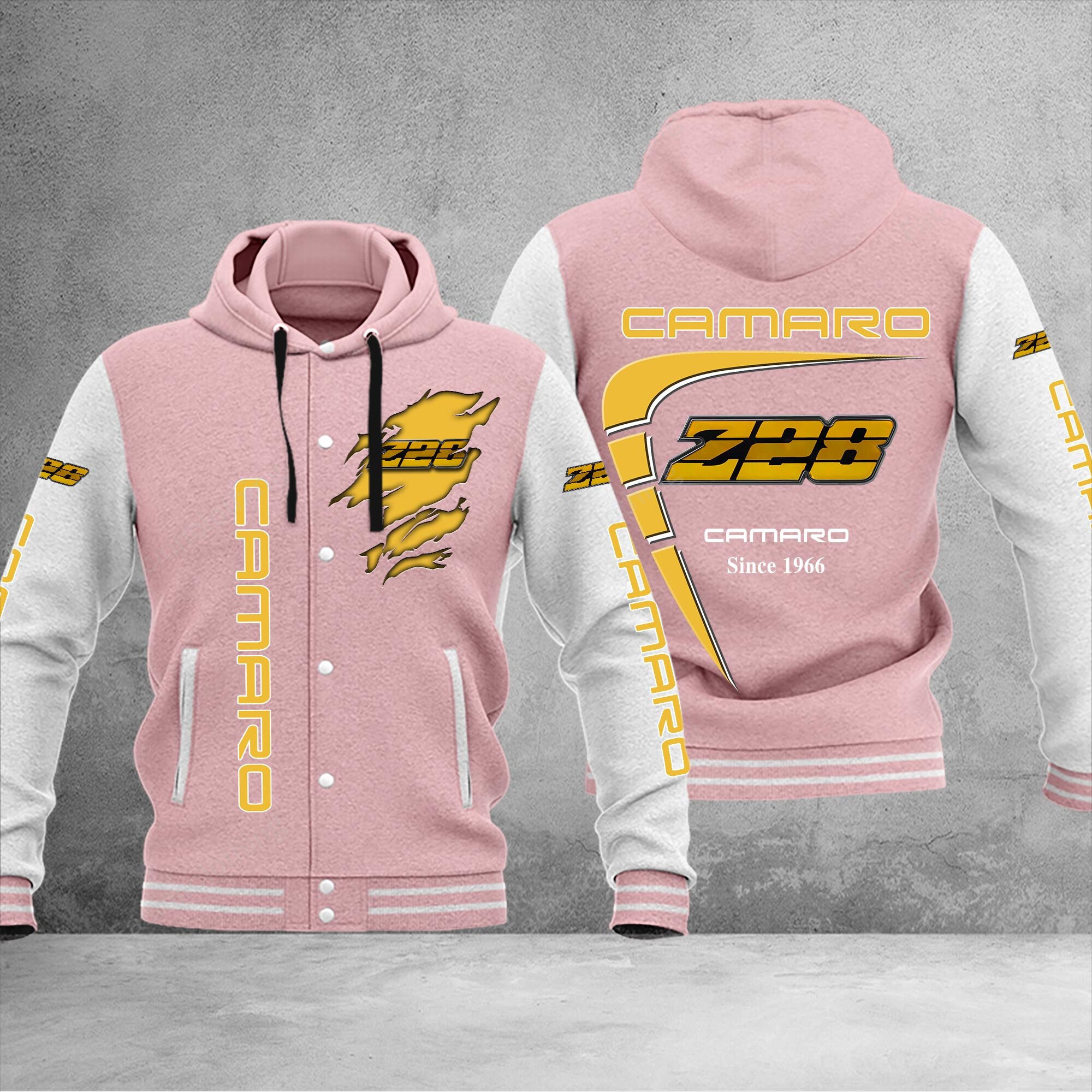 Sportswearmerch Z28 Camaro Car Personalized Hooded Baseball Jacket For Fan