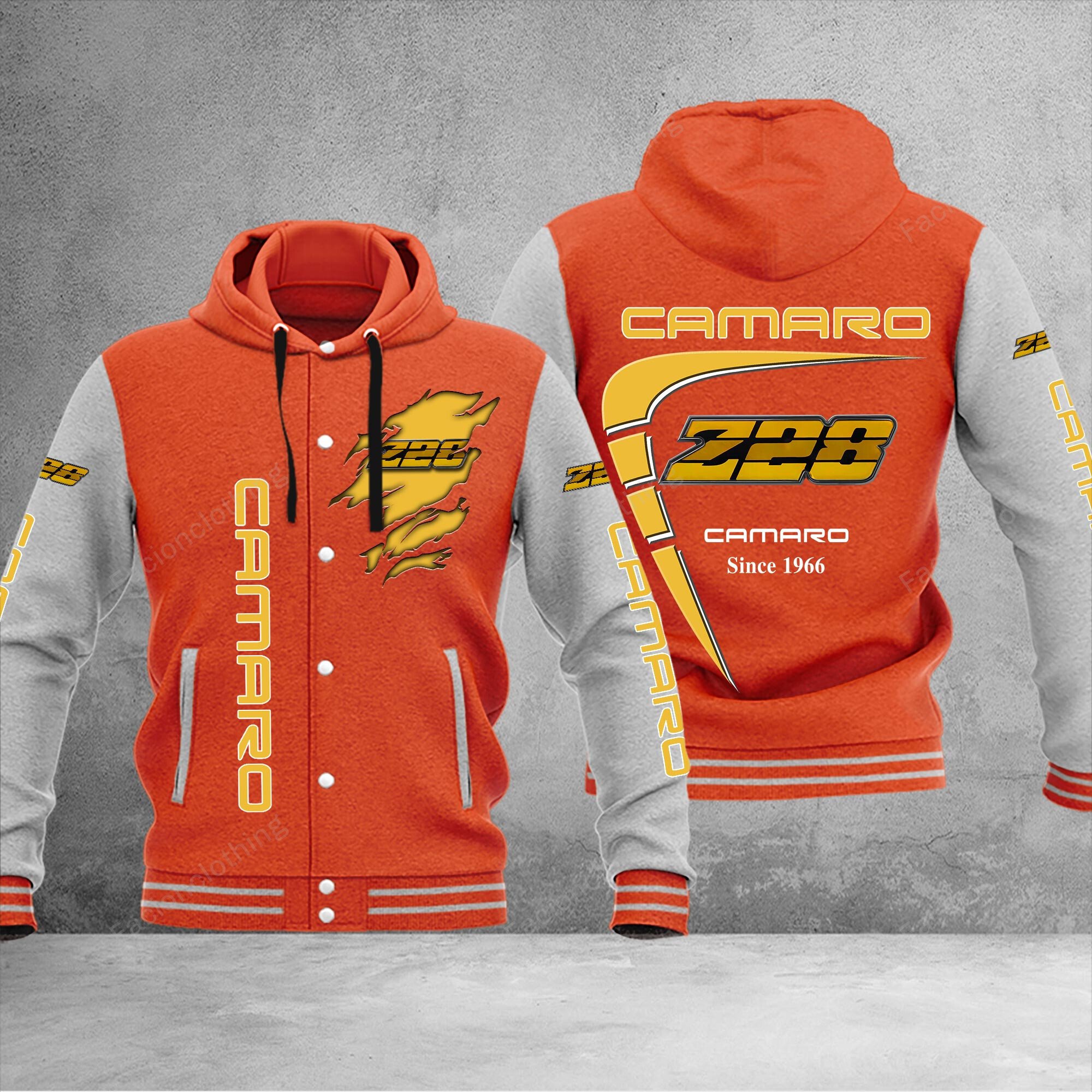 Sportswearmerch Z28 Camaro Car Personalized Hooded Baseball Jacket For Fan
