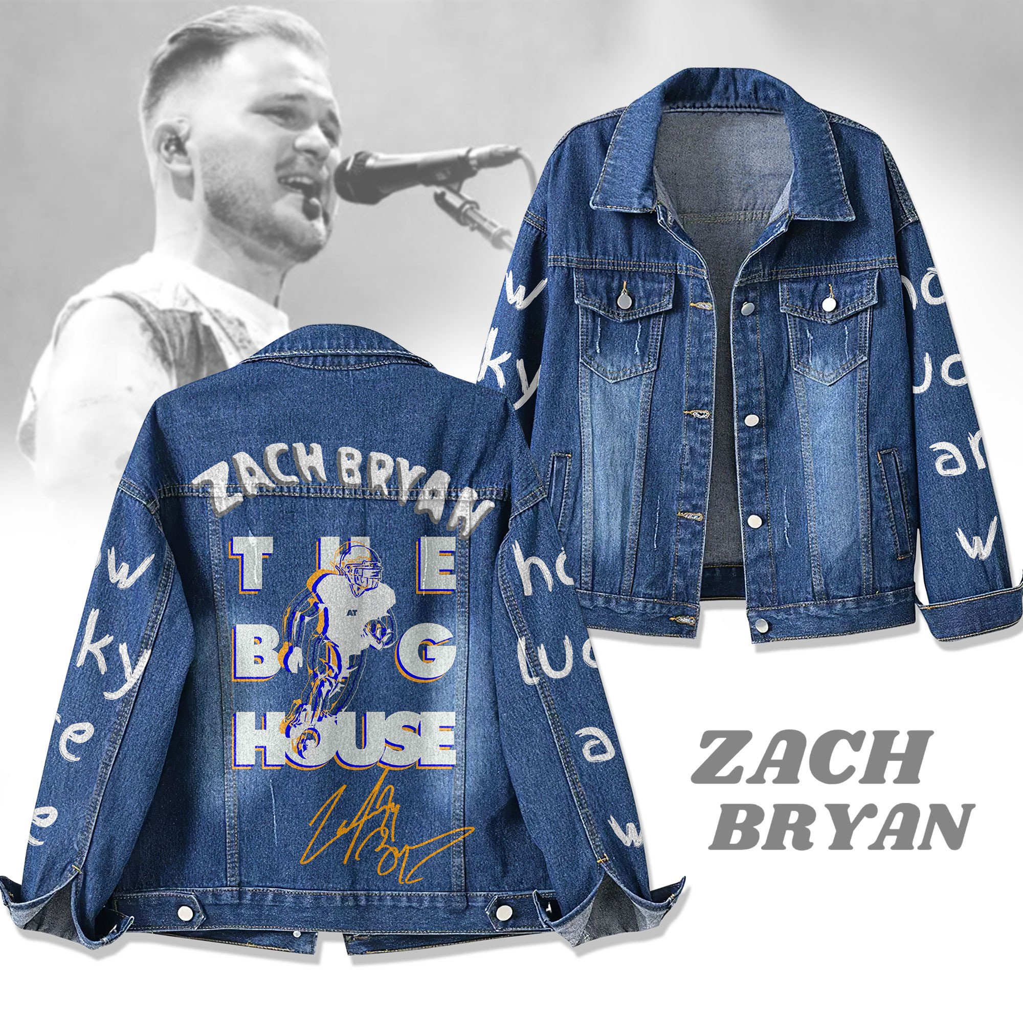 Sportswearmerch Zach Bryan Denim Jacket Gift For Fans