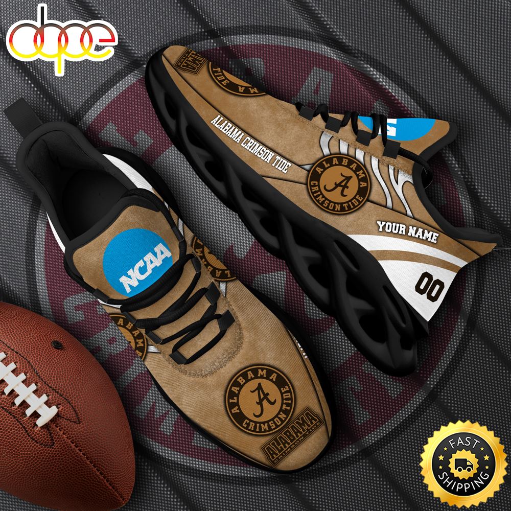 Sportswearmerch Alabama Crimson Tide NCAA Black Max Soul Shoes Sneakers For Men And Women