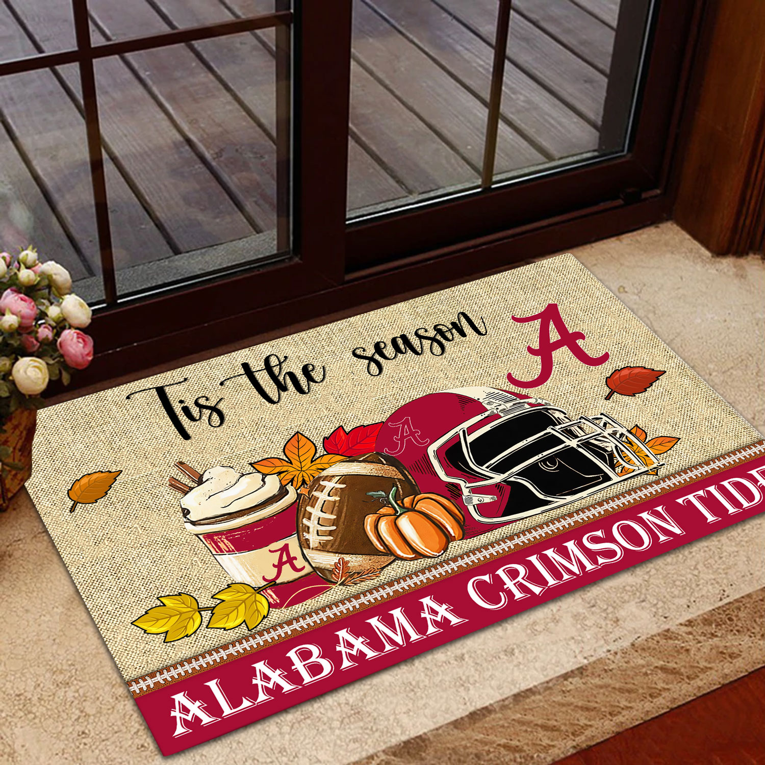 Sportswearmerch Alabama Crimson Tide NCAA Fall Football Custom Doormat For Fan