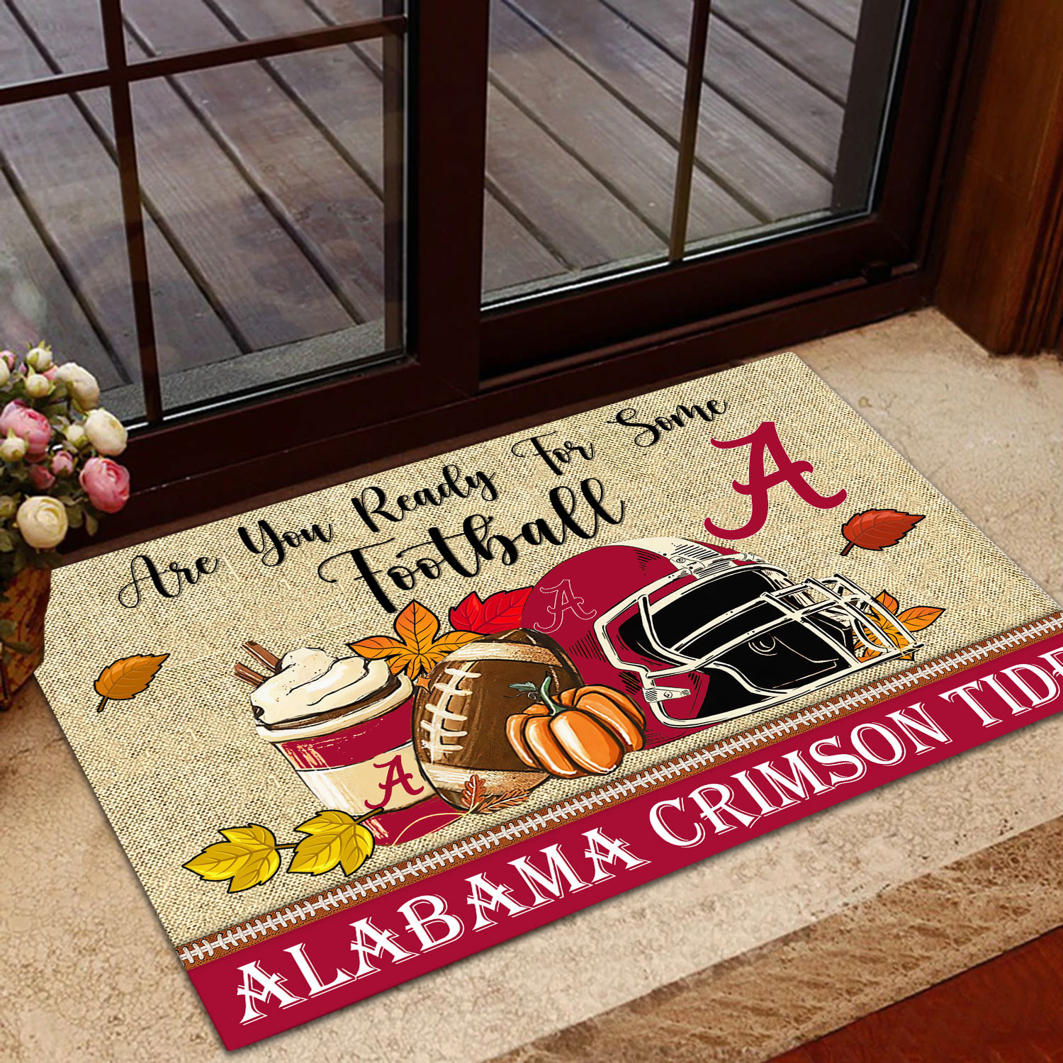Sportswearmerch Alabama Crimson Tide NCAA Fall Football Custom Doormat For Fan