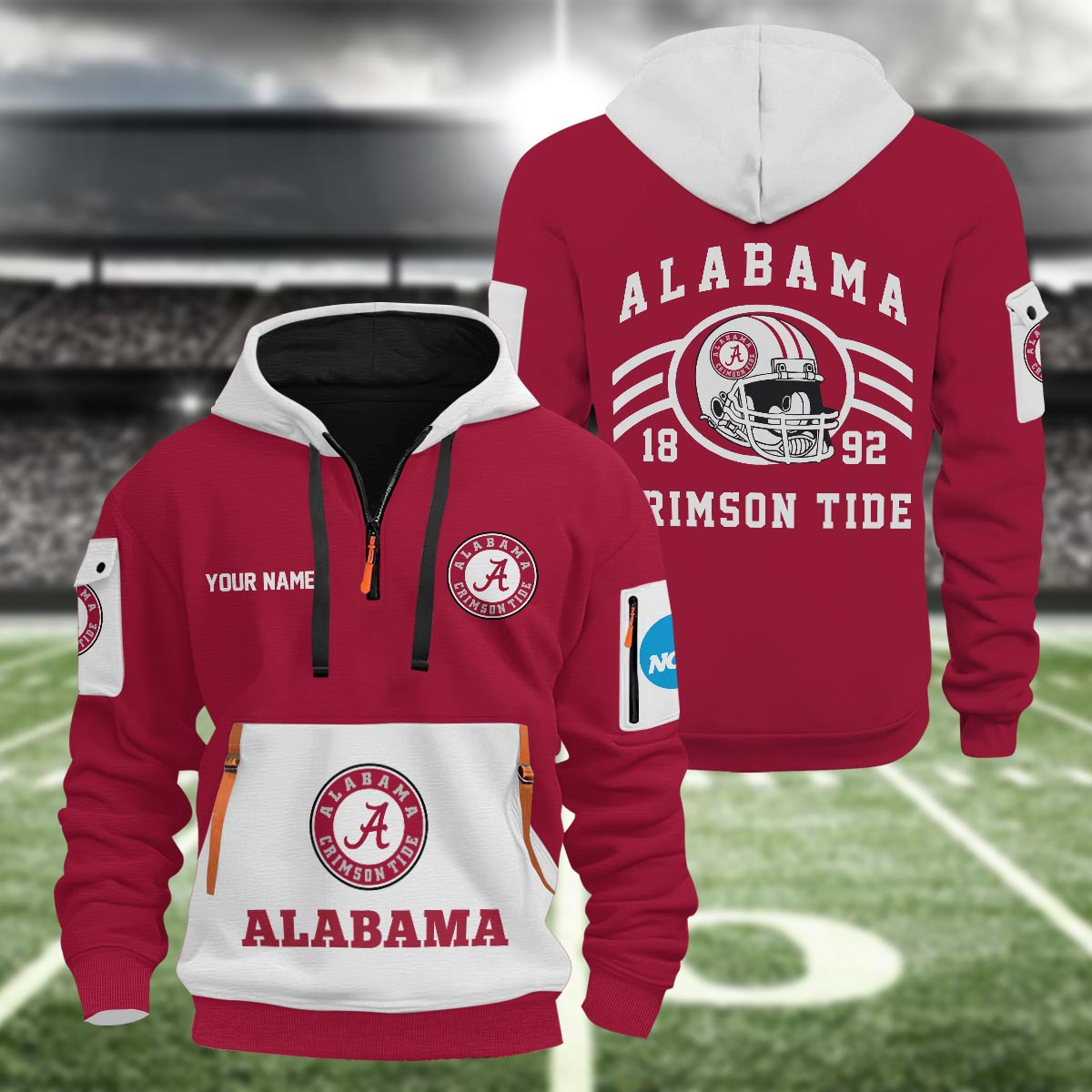 Sportswearmerch Alabama Crimson Tide NCAA Half Zip Hoodie Personalized For Fan
