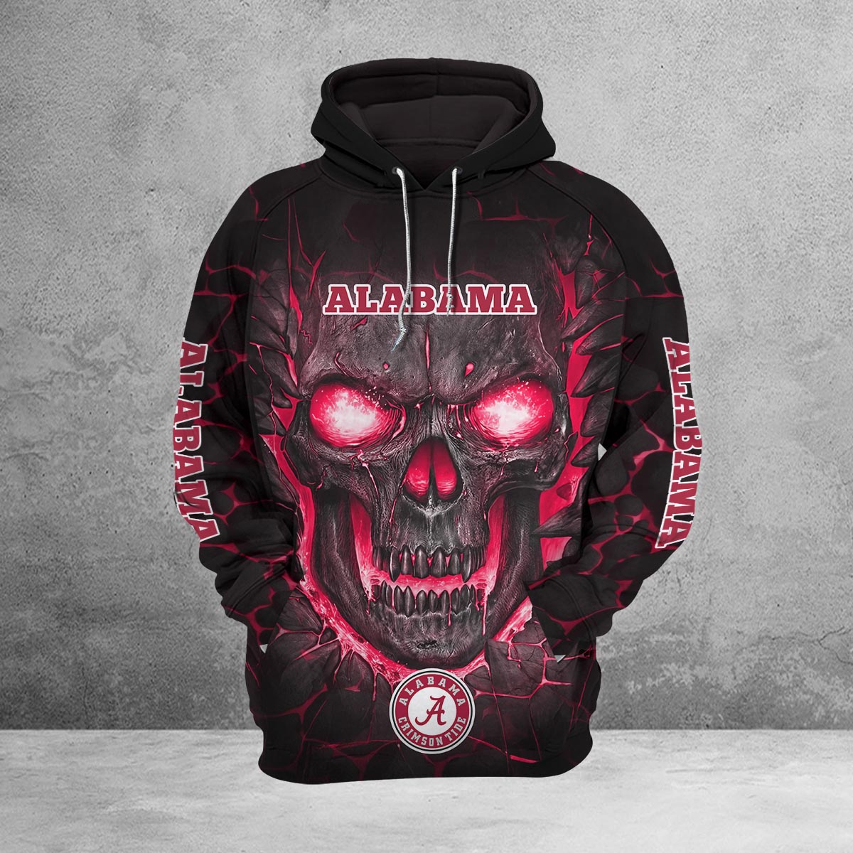 Sportswearmerch Alabama Crimson Tide NCAA Lava Skull Hoodie For Fan