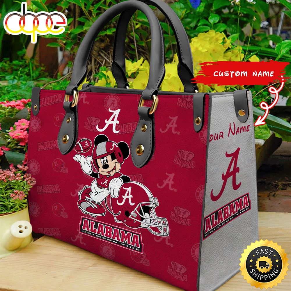 Sportswearmerch Alabama Crimson Tide NCAA Mickey Leather Bag For Fan