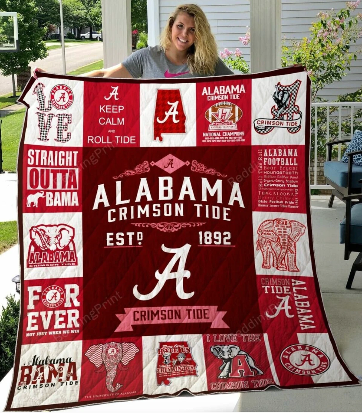 Sportswearmerch Alabama Crimson Tide NCAA Quilt Blanket For Fan