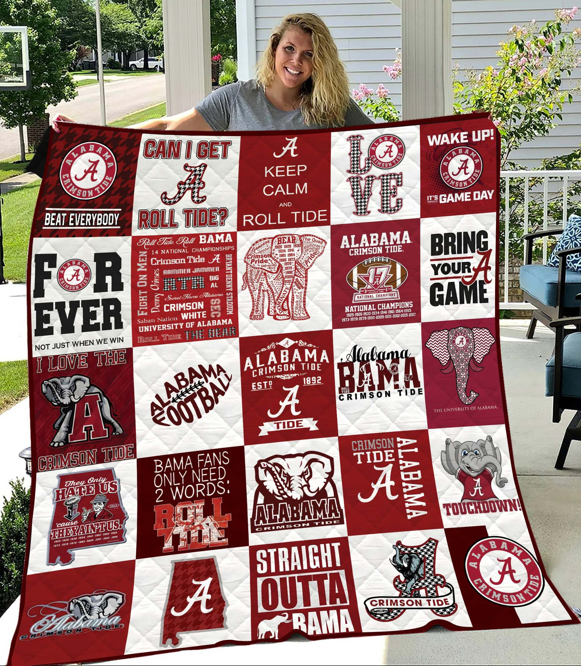 Sportswearmerch Alabama Crimson Tide NCAA Quilt Blanket For Fan