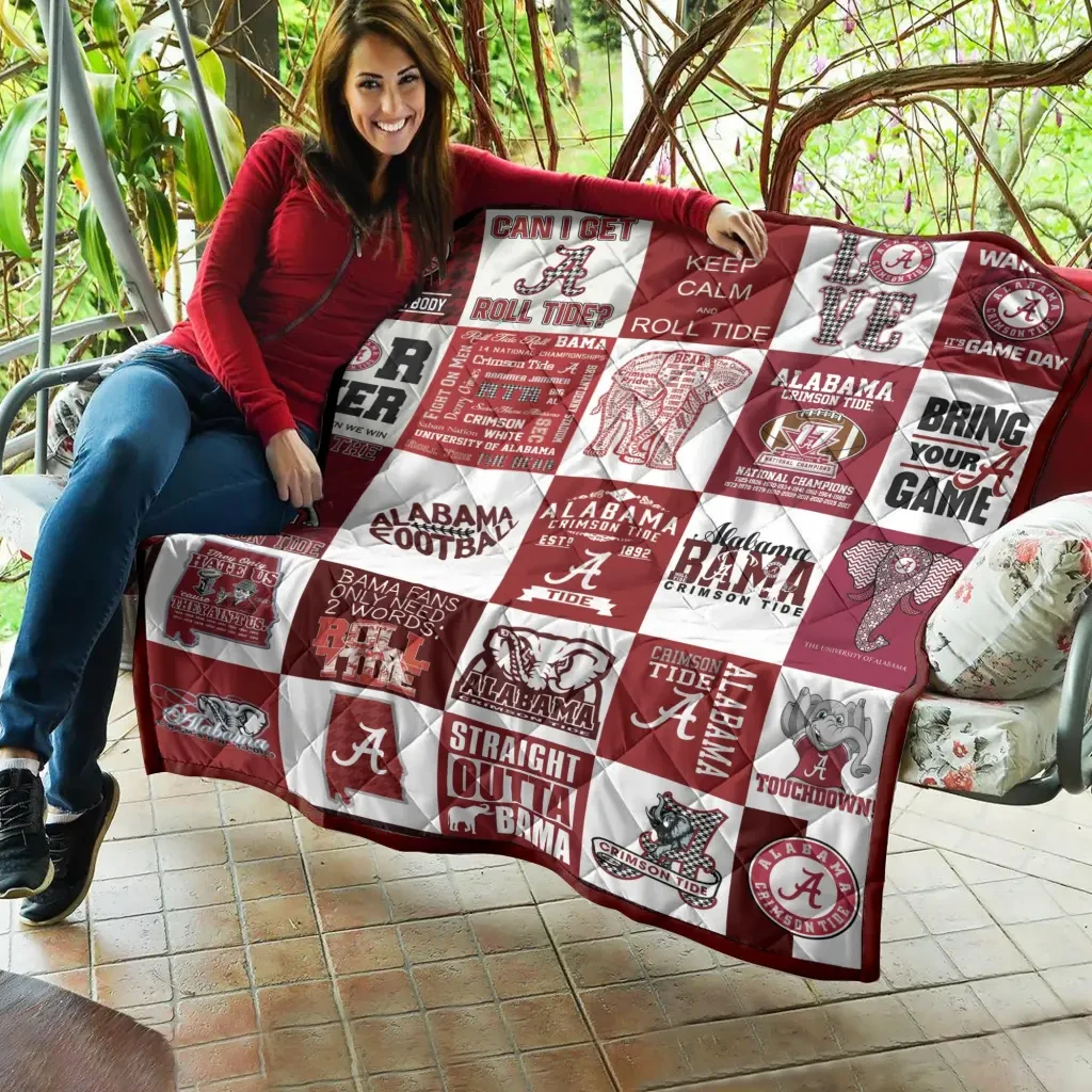 Sportswearmerch Alabama Crimson Tide NCAA Quilt Blanket For Fan