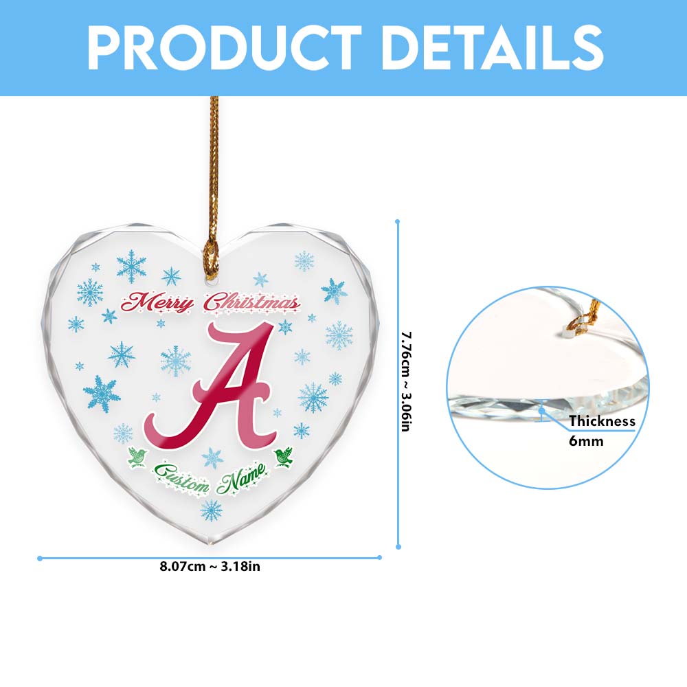 Sportswearmerch Alabama Crimson Tide NCAA x Christmas Glass Ornament Gift For Fans