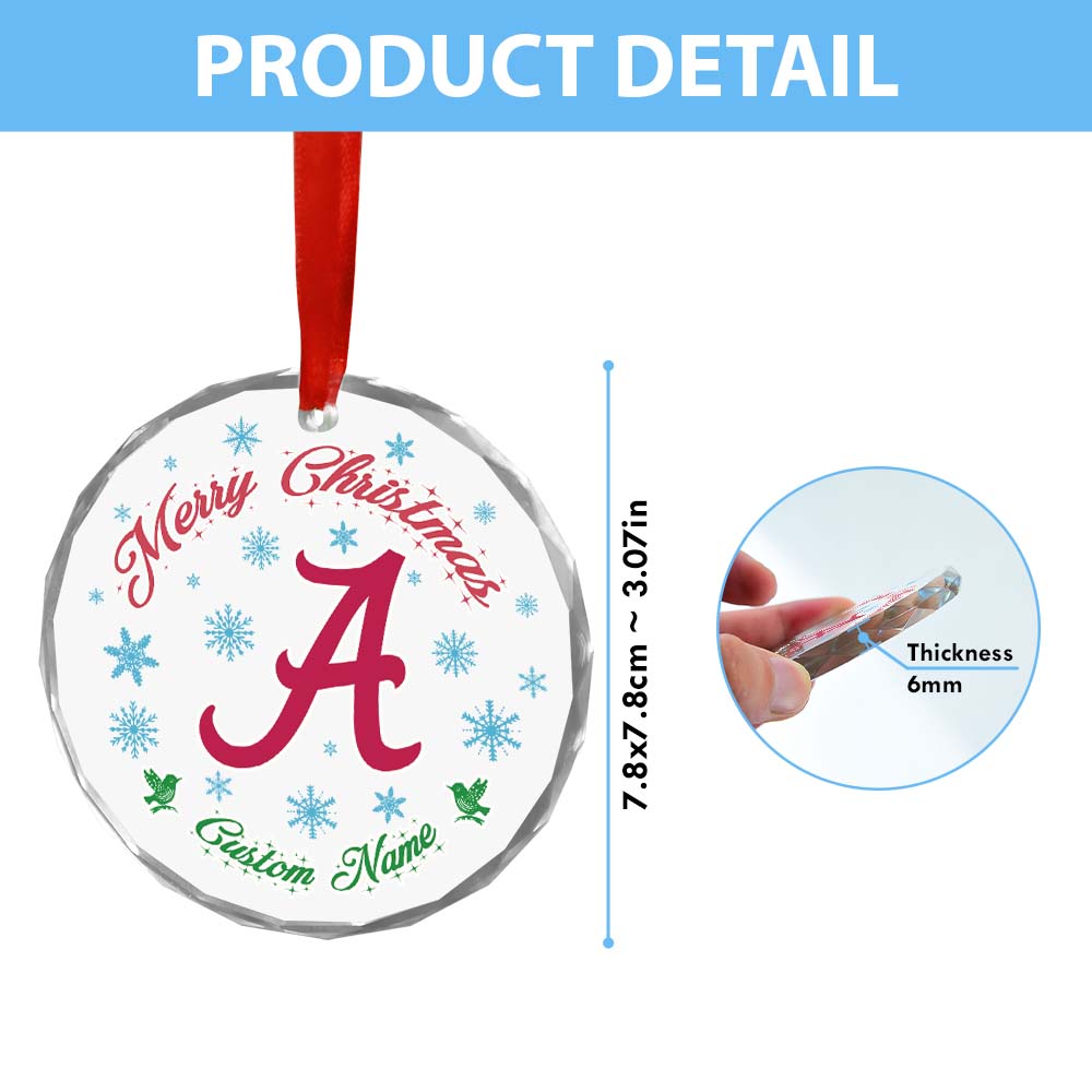 Sportswearmerch Alabama Crimson Tide NCAA x Christmas Glass Ornament Gift For Fans