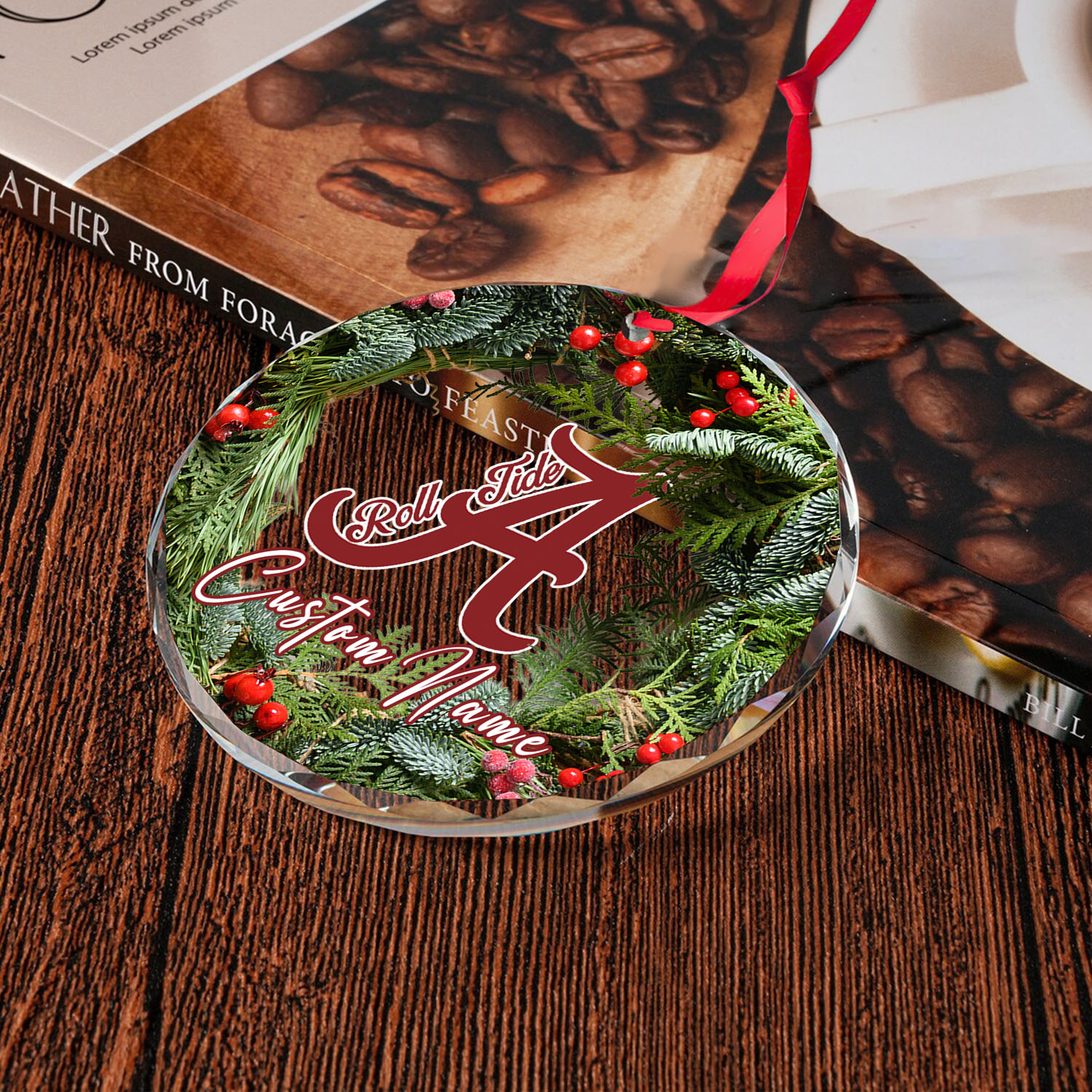 Sportswearmerch Alabama Crimson Tide NCAA x Christmas Glass Ornament Gift For Fans