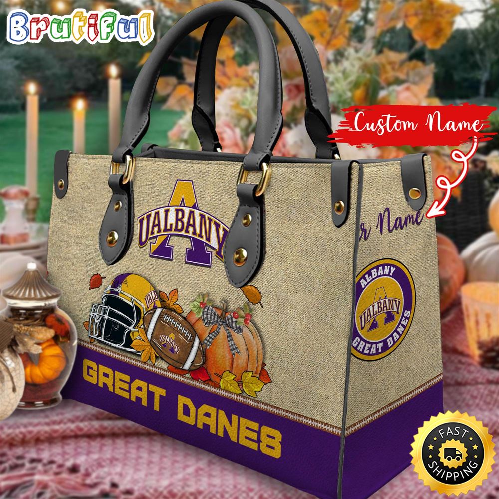 Sportswearmerch Albany Great Danes NCAA Autumn Leather Handbag For Fan