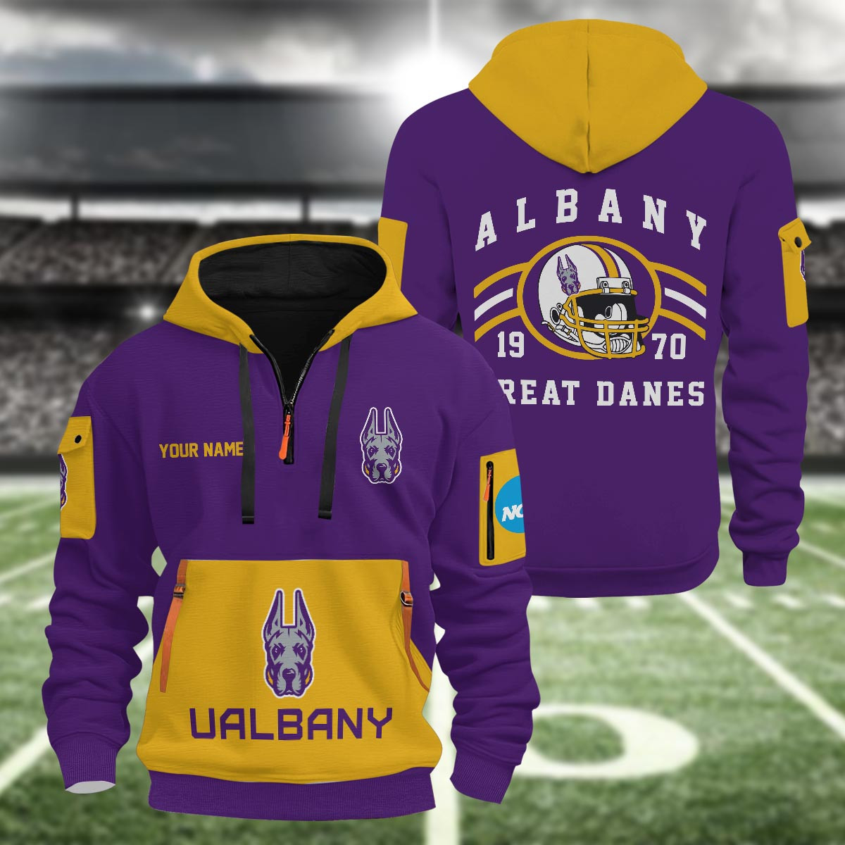 Sportswearmerch Albany Great Danes NCAA Half Zip Hoodie Personalized For Fan