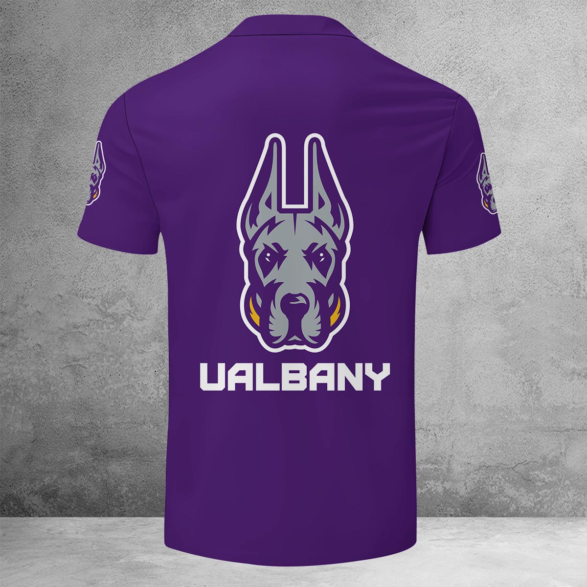 Sportswearmerch Albany Great Danes NCAA Lapel Zip Polo Shirt For Fan