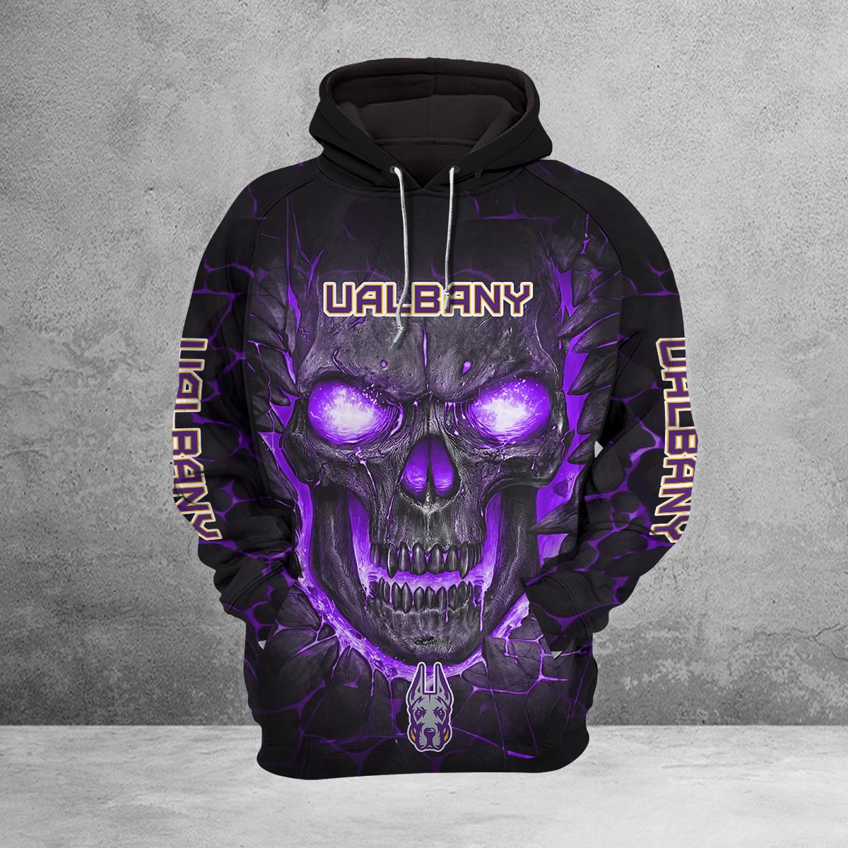 Sportswearmerch Albany Great Danes NCAA Lava Skull Hoodie For Fan
