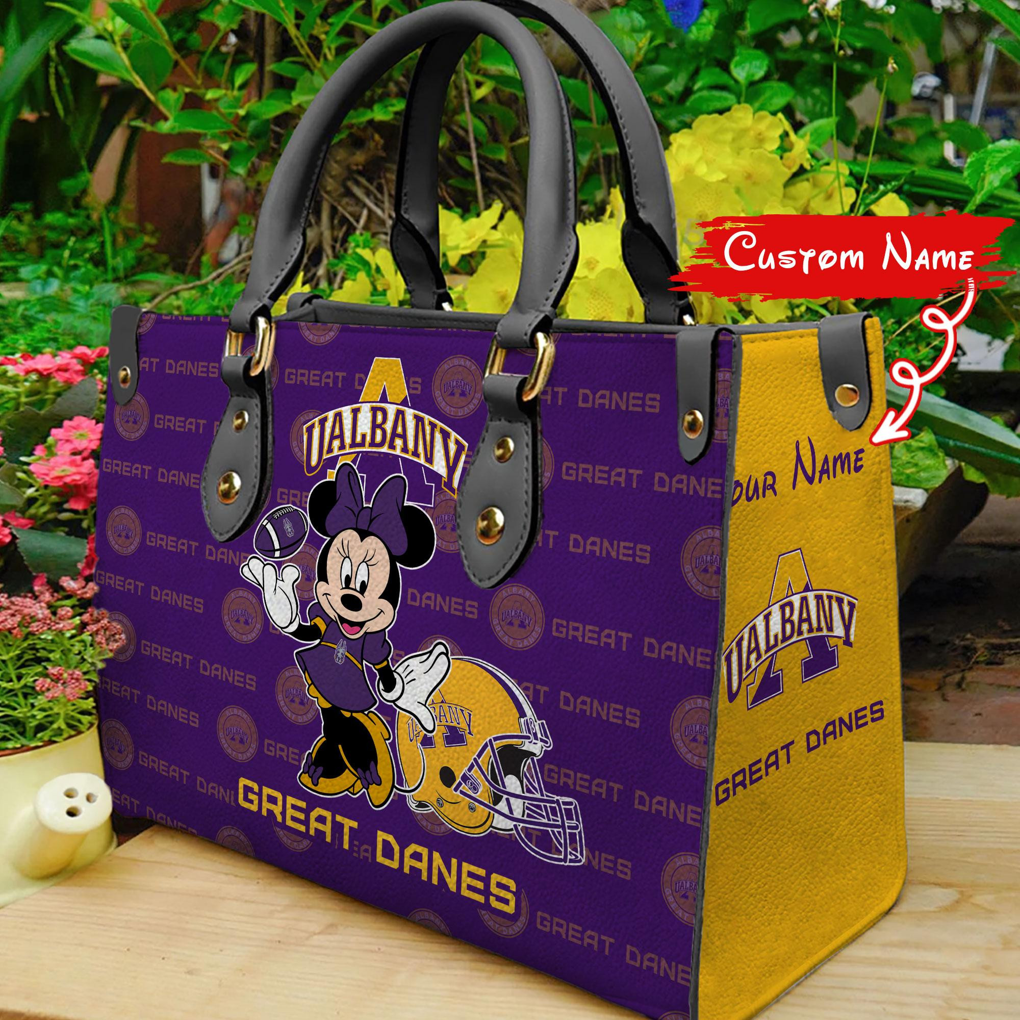 Sportswearmerch Albany Great Danes NCAA x Minnie Women Leather Handbag For Fan