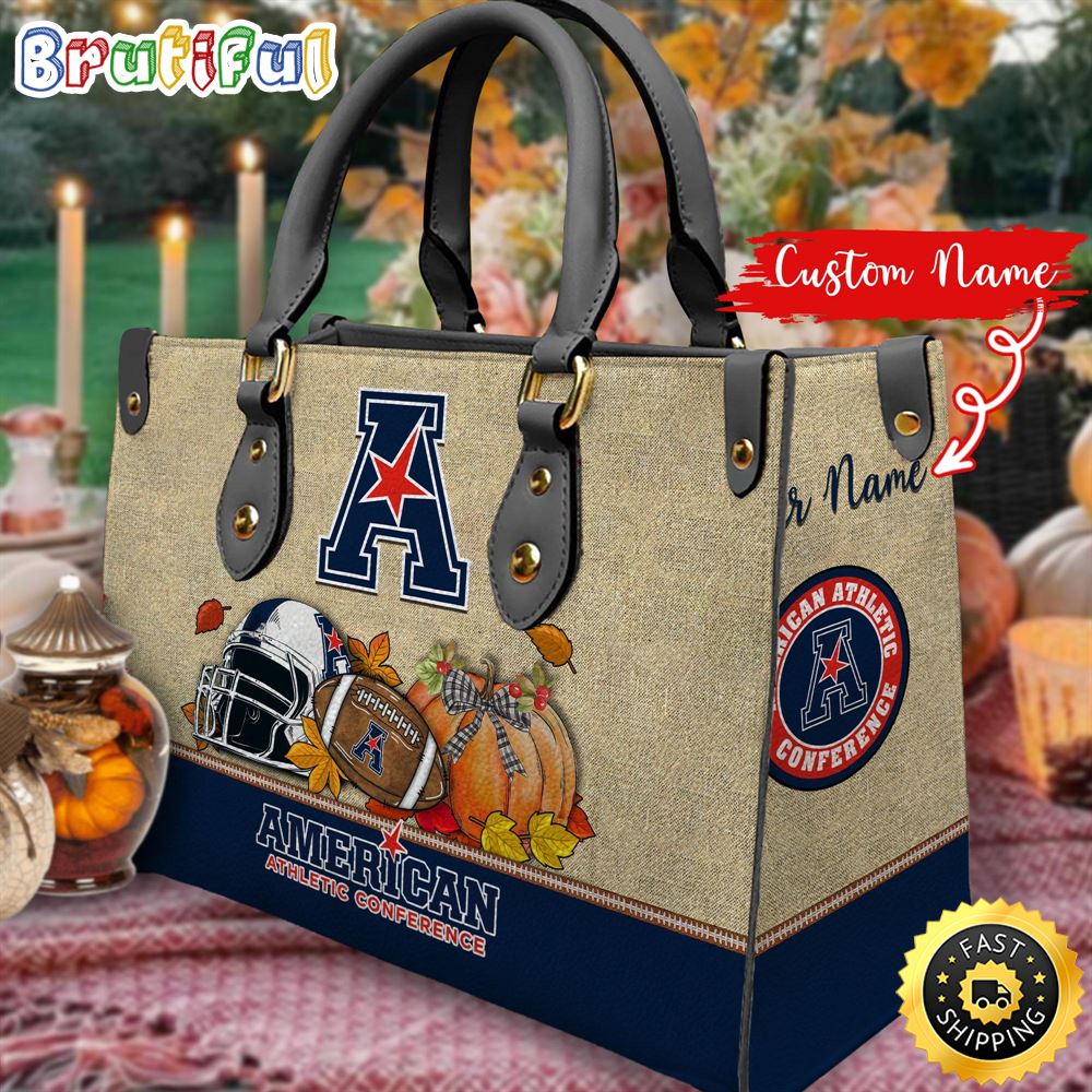 Sportswearmerch American Athletic Conference Autumn Leather Handbag For Fan