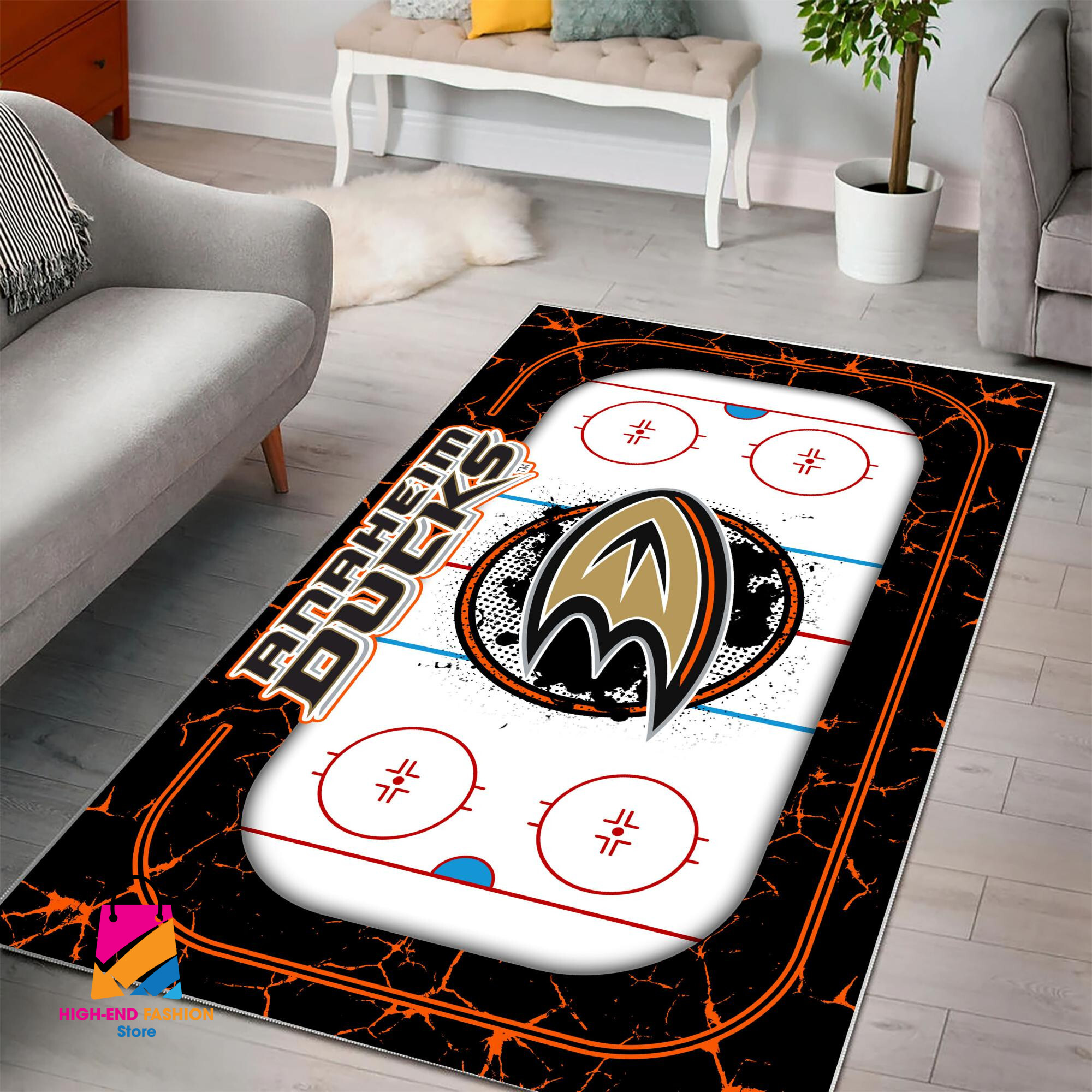 Sportswearmerch Anaheim Ducks NHL Area Rug For Fan