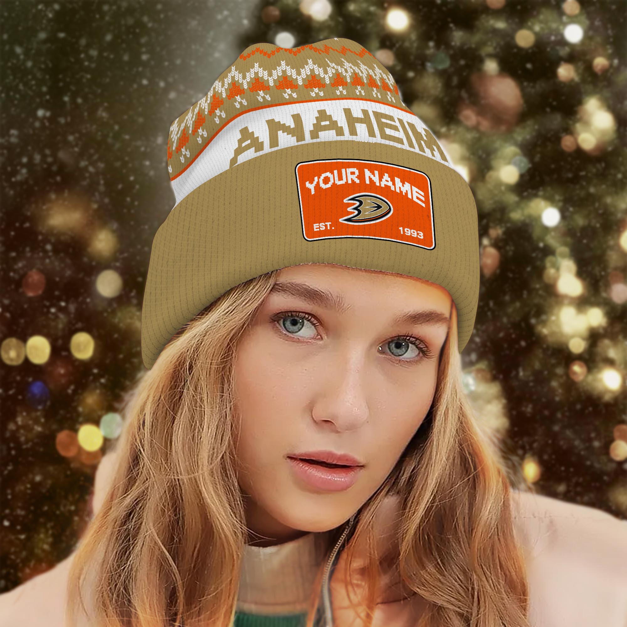 Sportswearmerch Anaheim Ducks NHL Christmas Beanie Hat For Fan