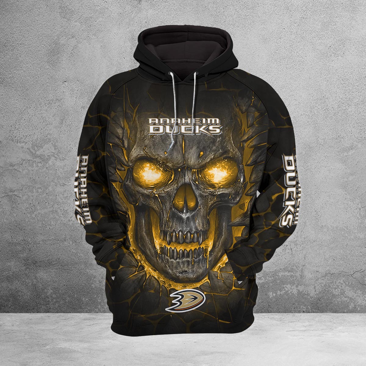 Sportswearmerch Anaheim Ducks NHL Lava Skull Hoodie For Fan