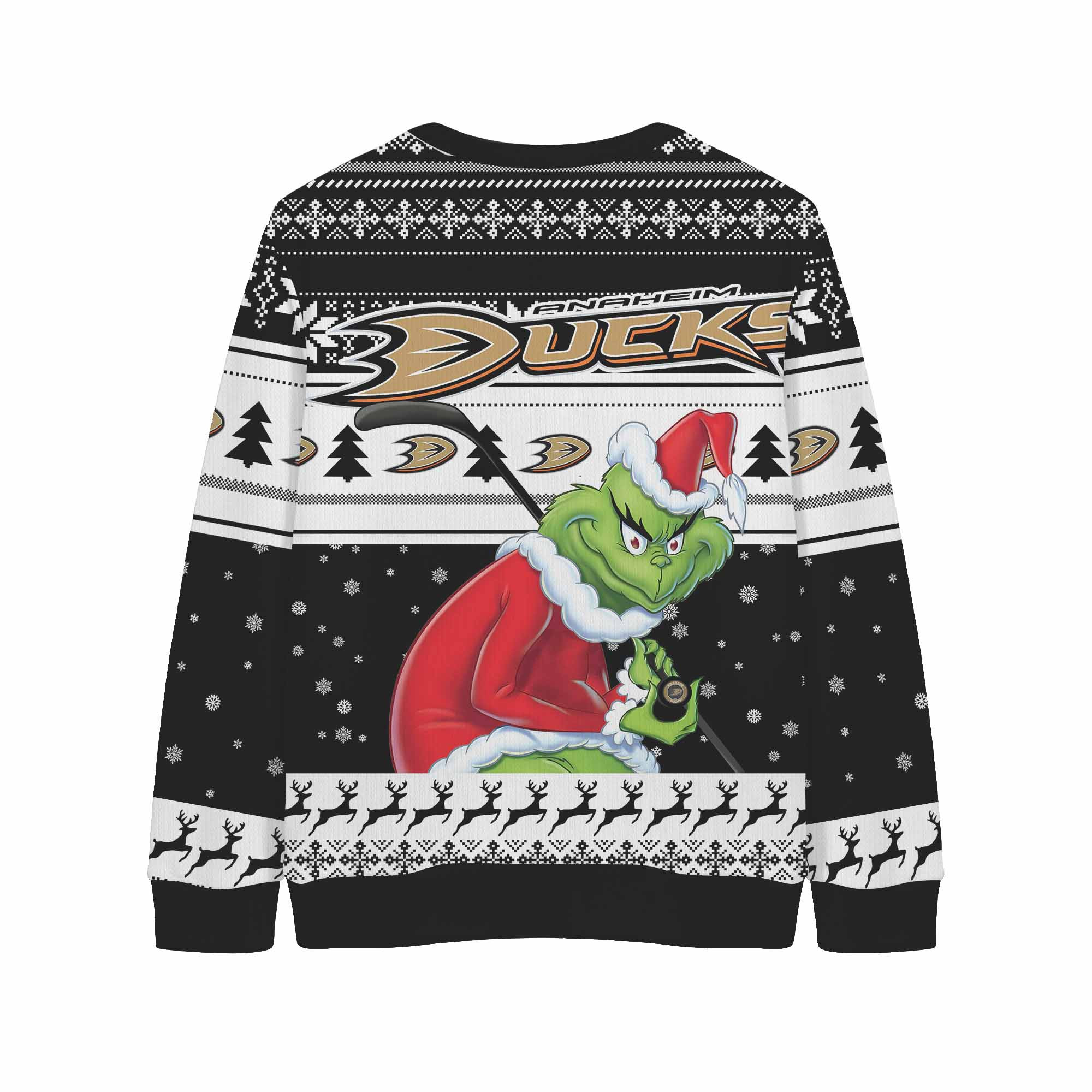 Sportswearmerch Anaheim Ducks NHL x Grinch Christmas Cardigan For Fan
