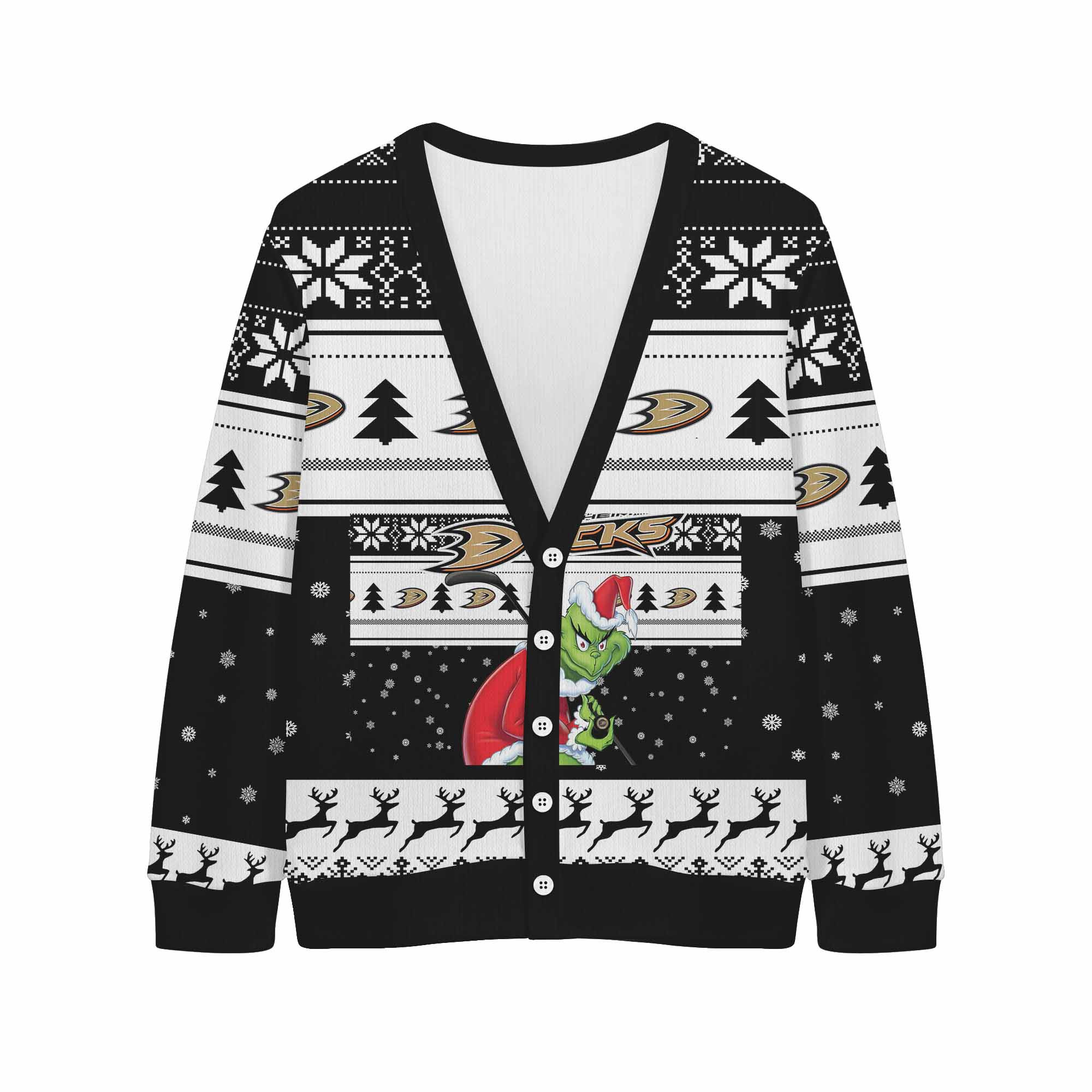 Sportswearmerch Anaheim Ducks NHL x Grinch Christmas Cardigan For Fan